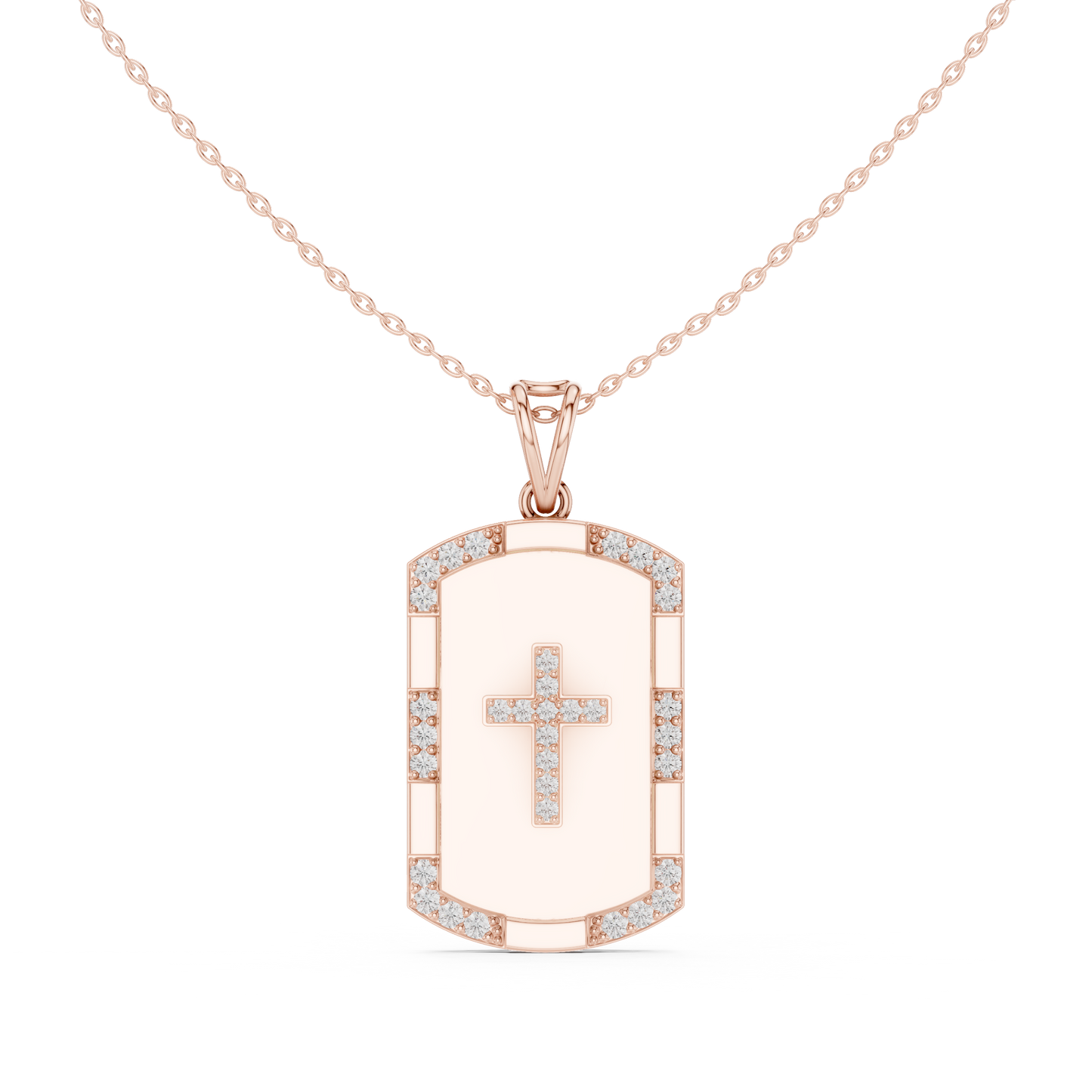 Opal Cross Diamond Pendant