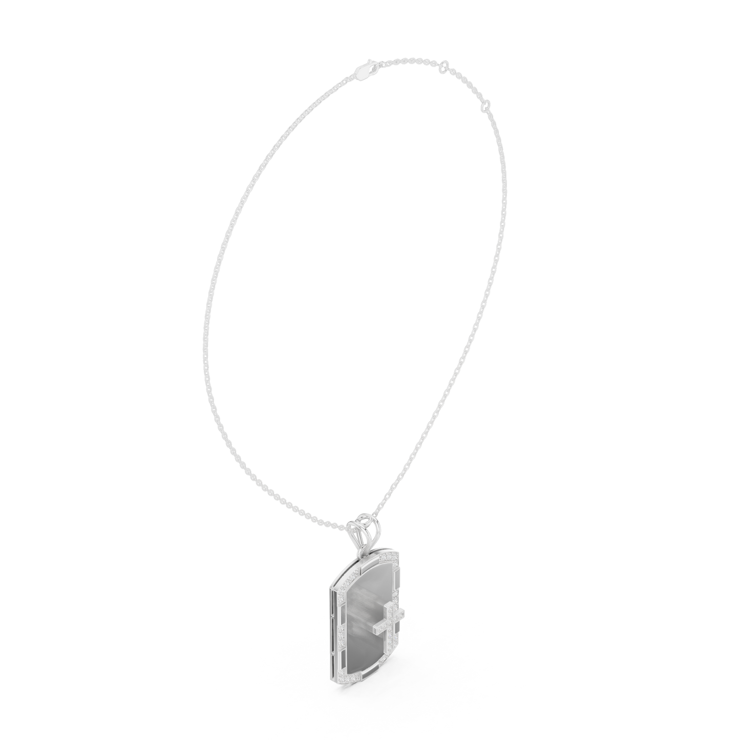 Opal Cross Diamond Pendant