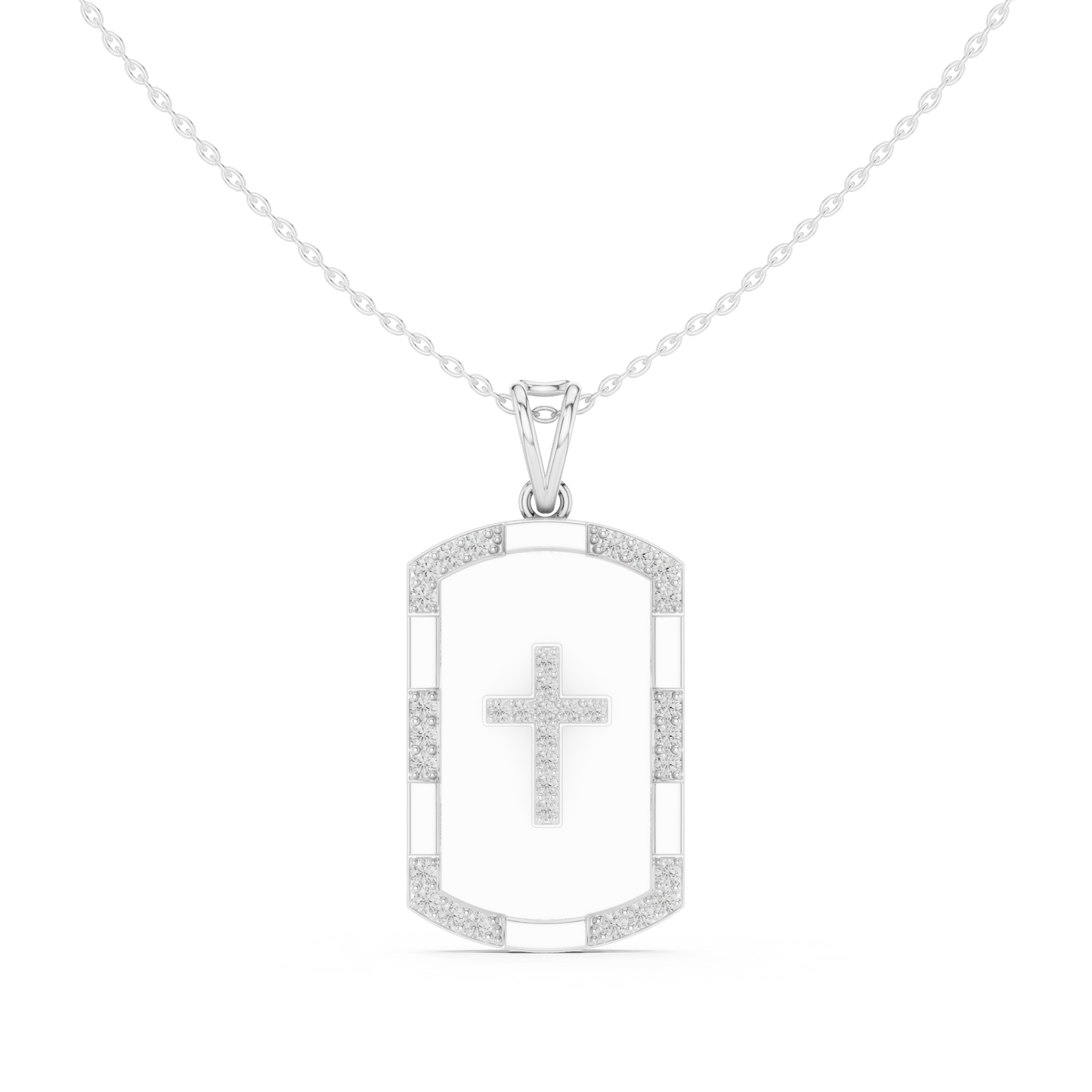 Opal Cross Diamond Pendant