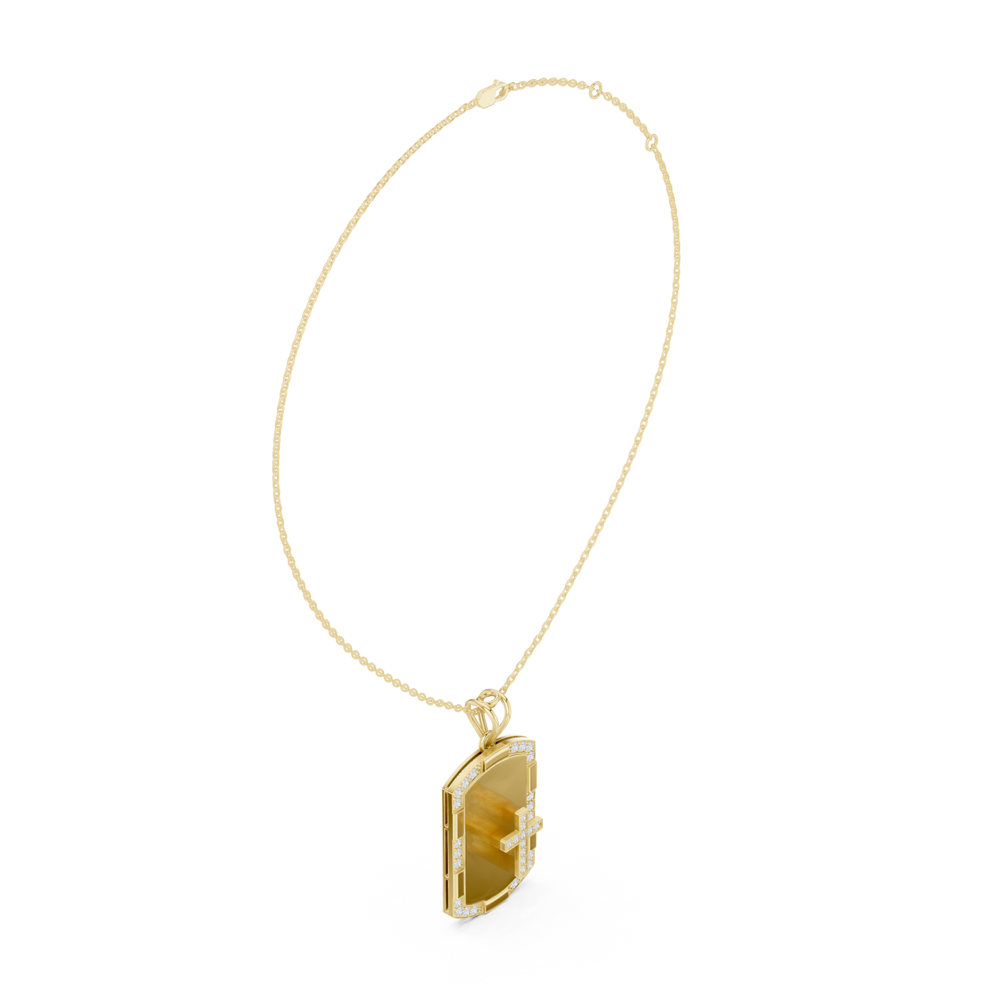 Opal Cross Diamond Pendant