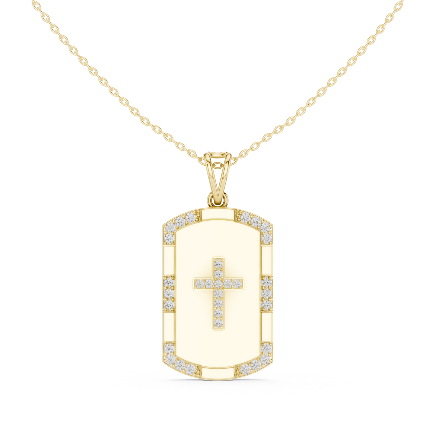 Opal Cross Diamond Pendant
