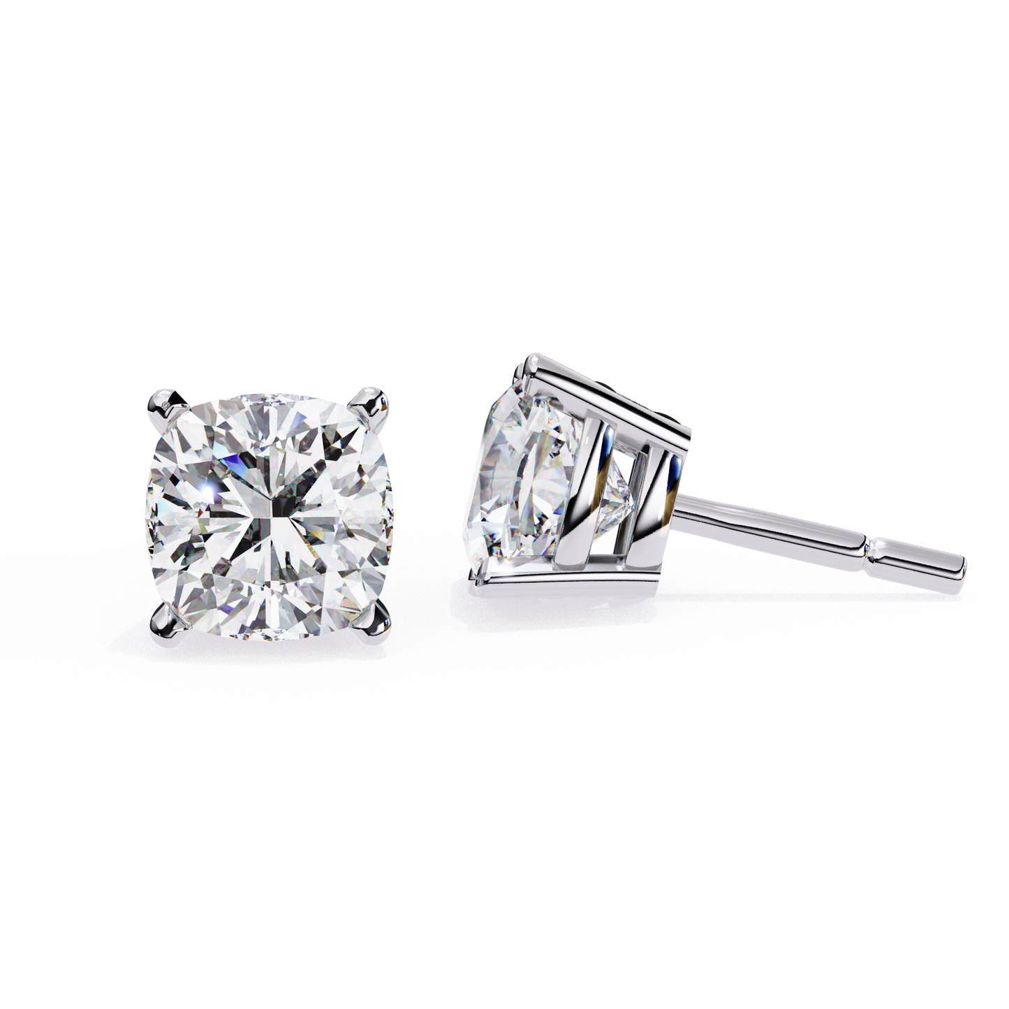 Velamira Cushion Solitaire Diamond Earrings