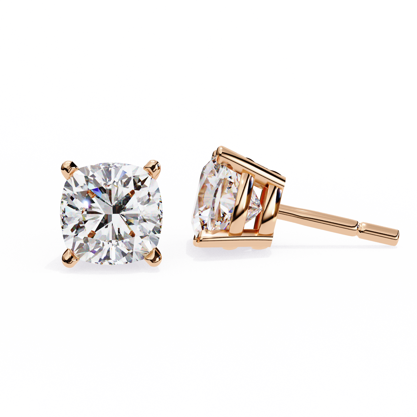 Velamira Cushion Solitaire Diamond Earrings