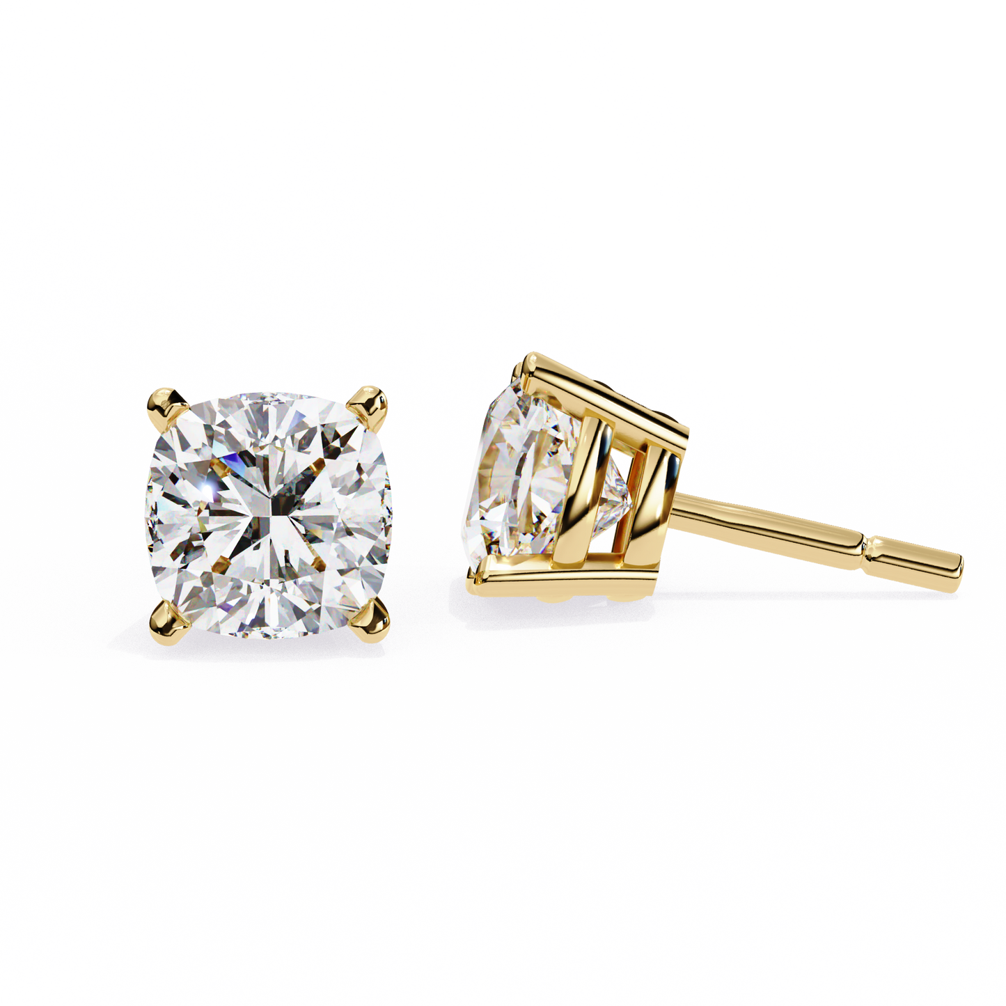 Velamira Cushion Solitaire Diamond Earrings