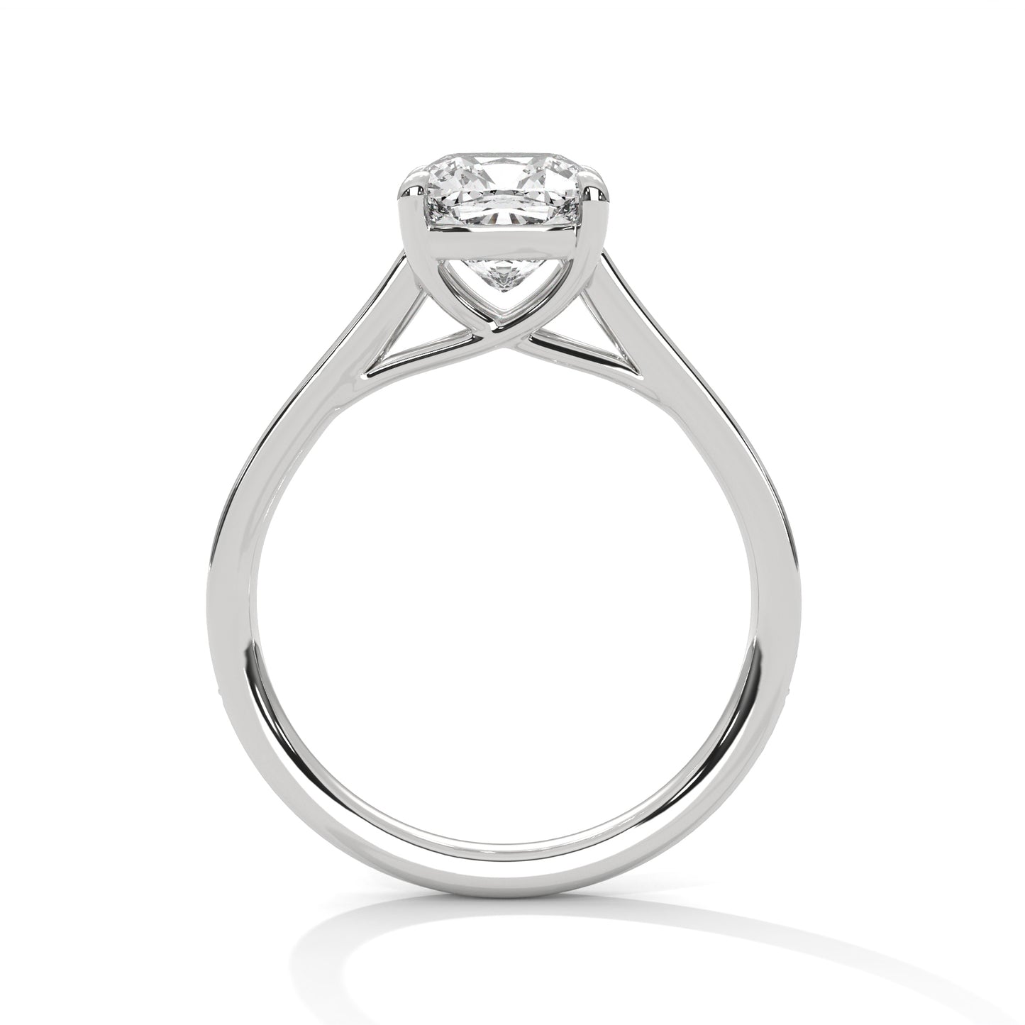 Cushion-Cut Diamond Ring with Pavé Band