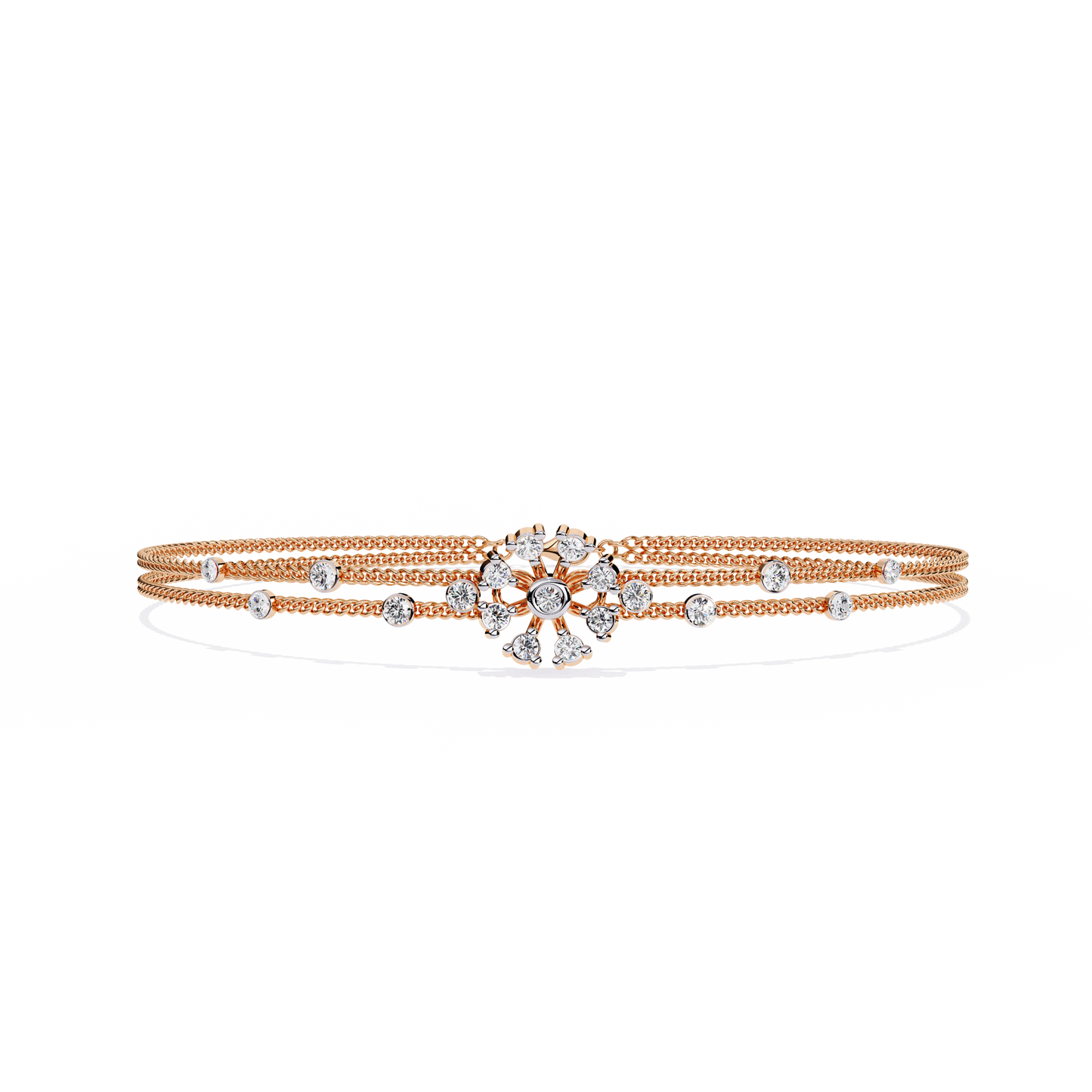 Floral Radiance Diamond Bracelet