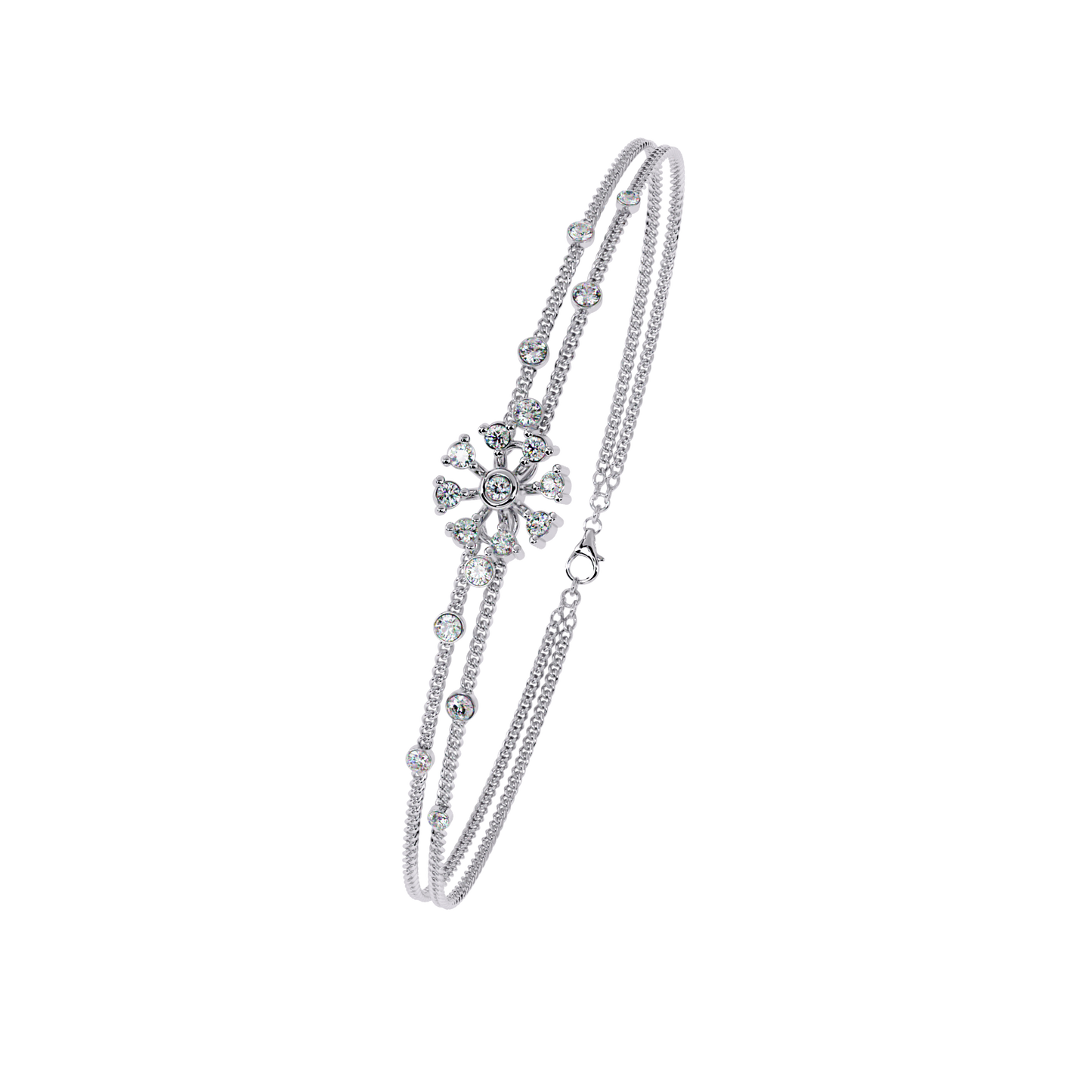 Floral Radiance Diamond Bracelet