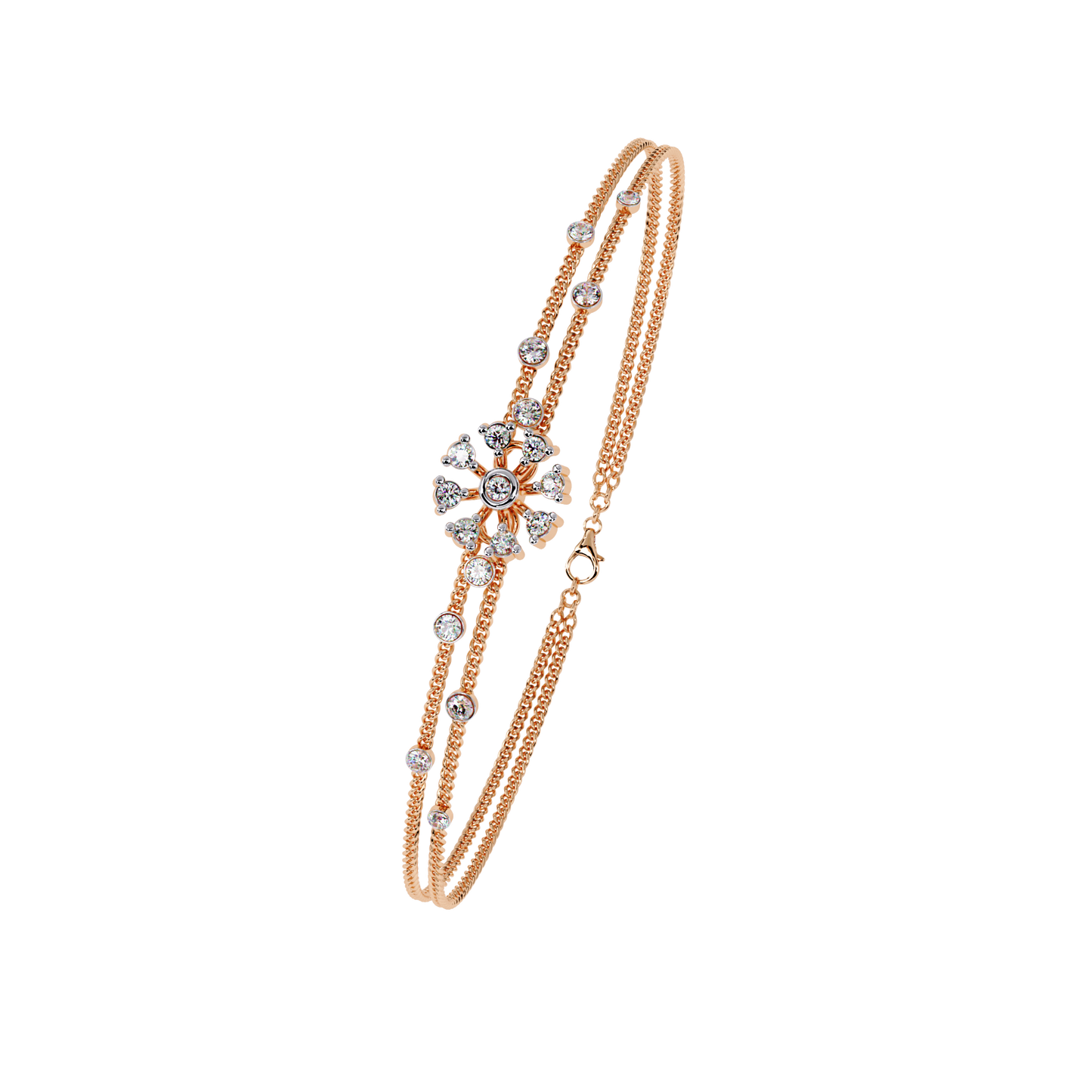 Floral Radiance Diamond Bracelet