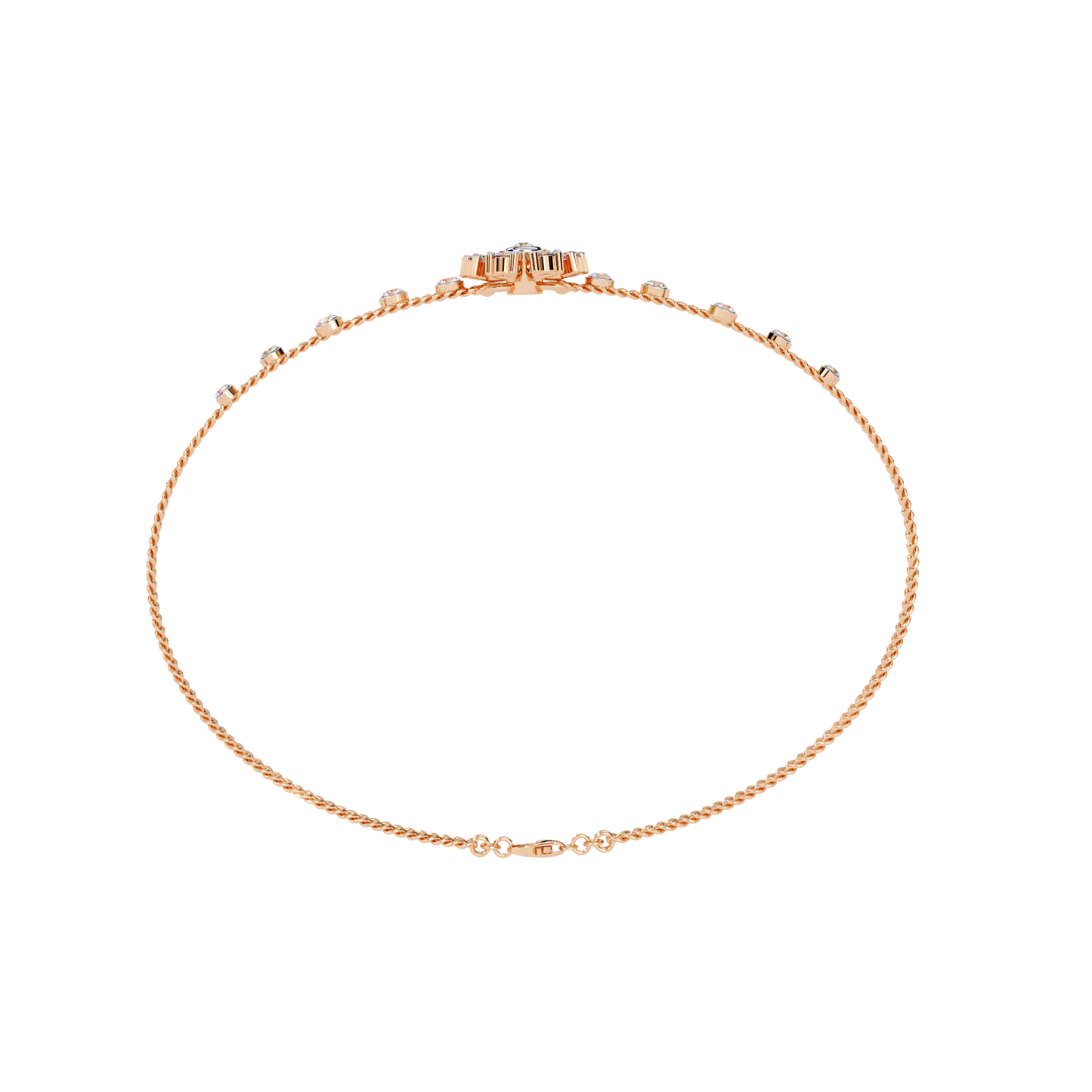 Floral Radiance Diamond Bracelet