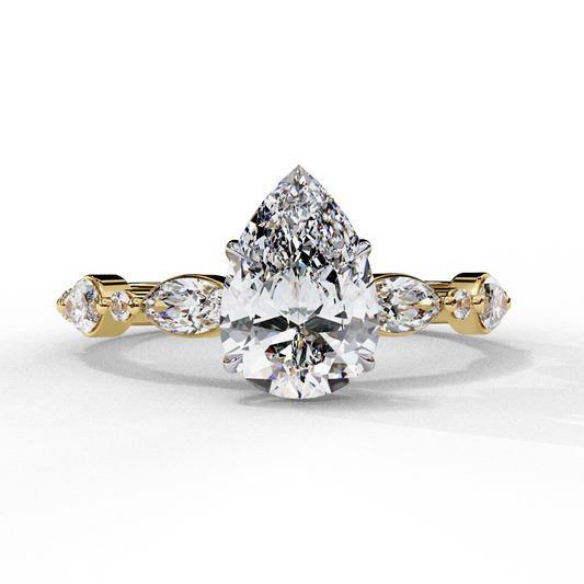 Majesta Elan Pear Solitaire Ring