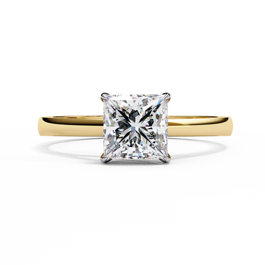 Helia Crest Princess Solitaire Ring
