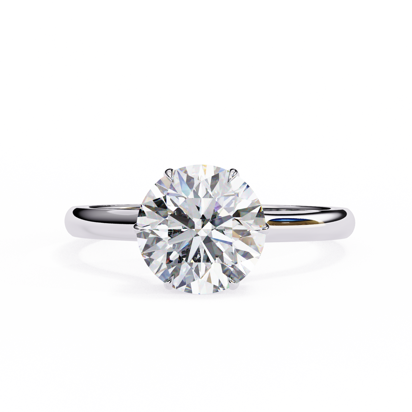 Luxe Crown Round Solitaire Ring