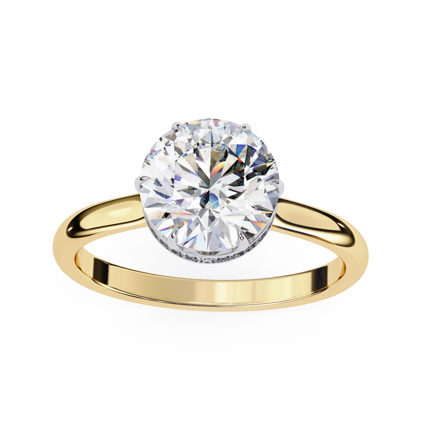 Luxe Crown Round Solitaire Ring