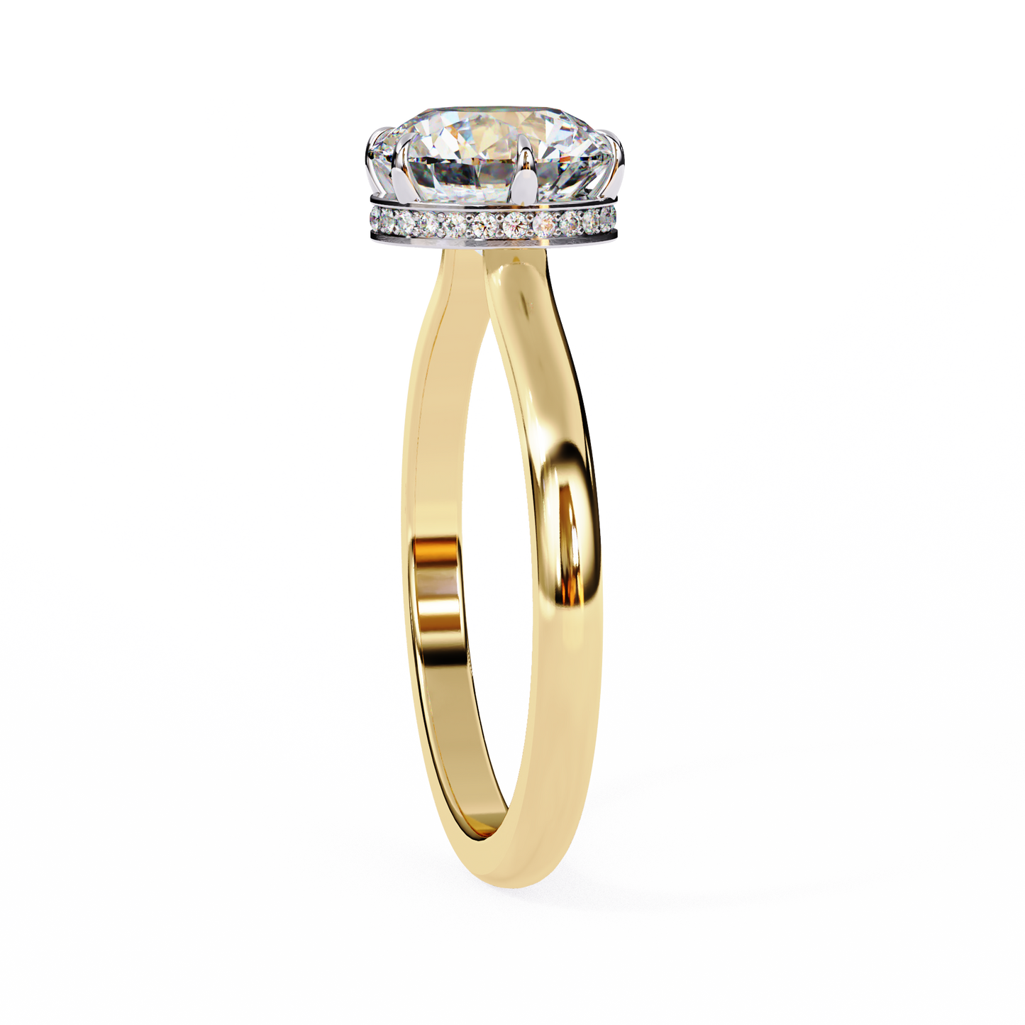 Luxe Crown Round Solitaire Ring