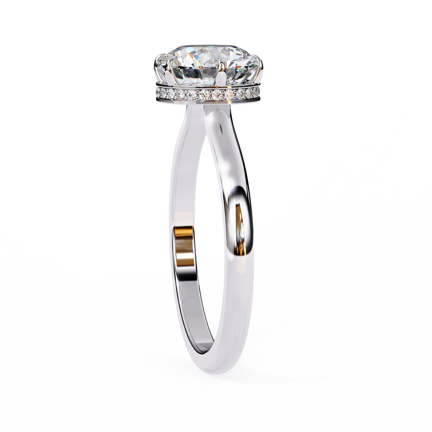 Luxe Crown Round Solitaire Ring