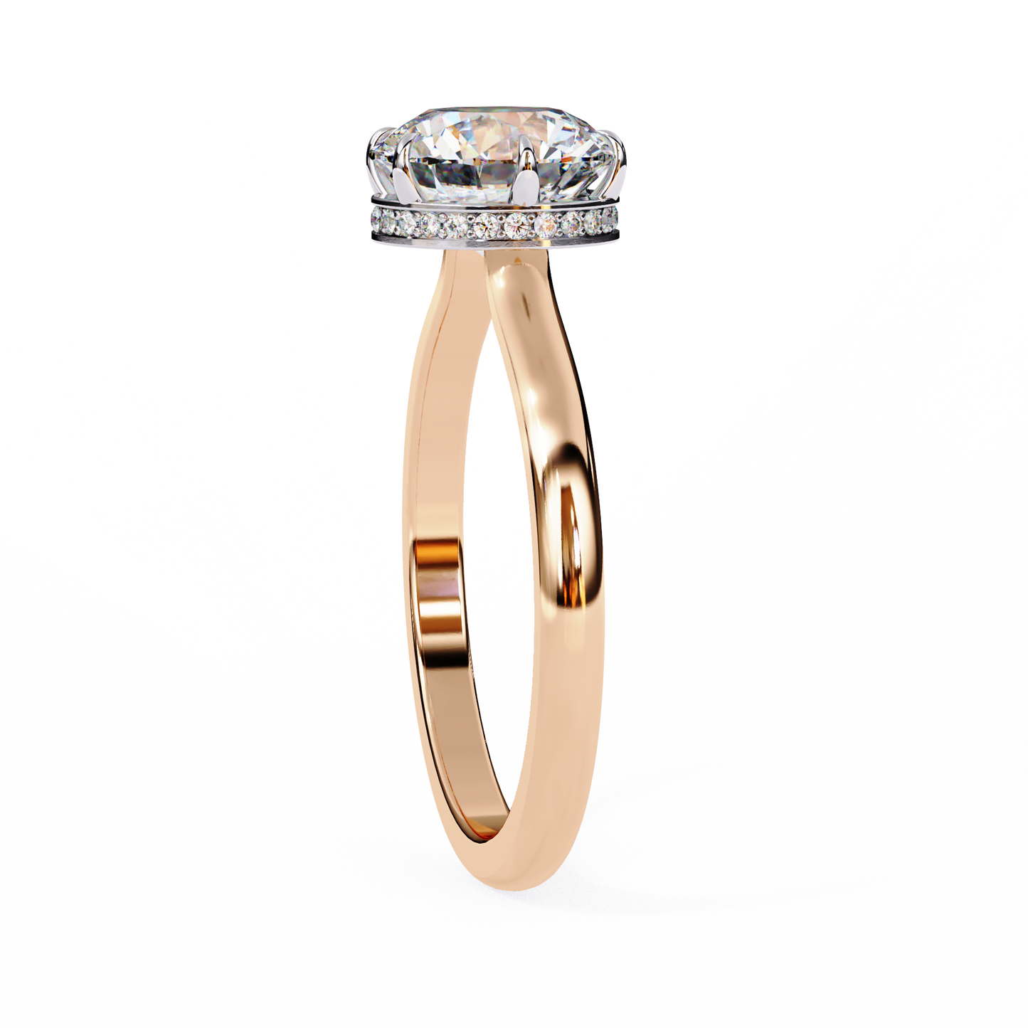 Luxe Crown Round Solitaire Ring