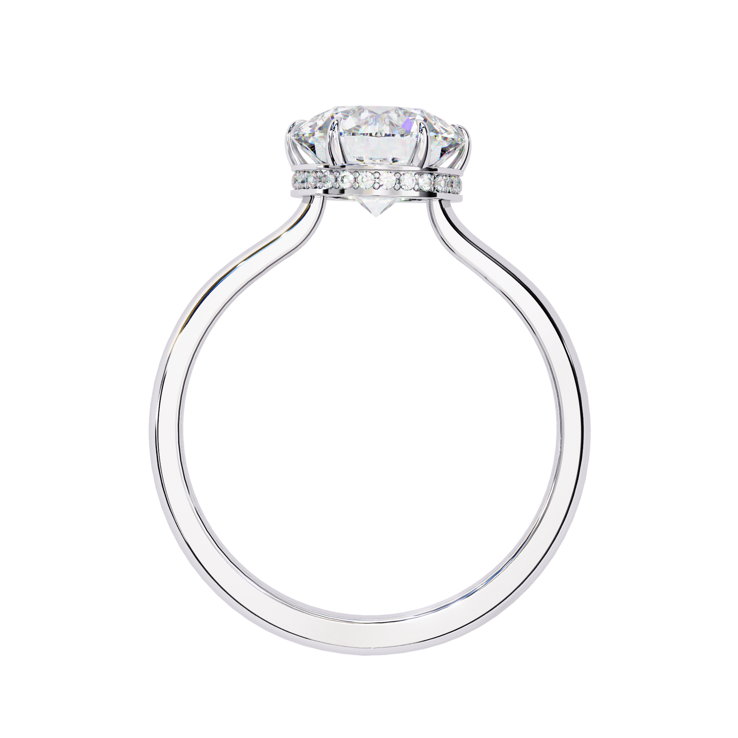 Luxe Crown Round Solitaire Ring