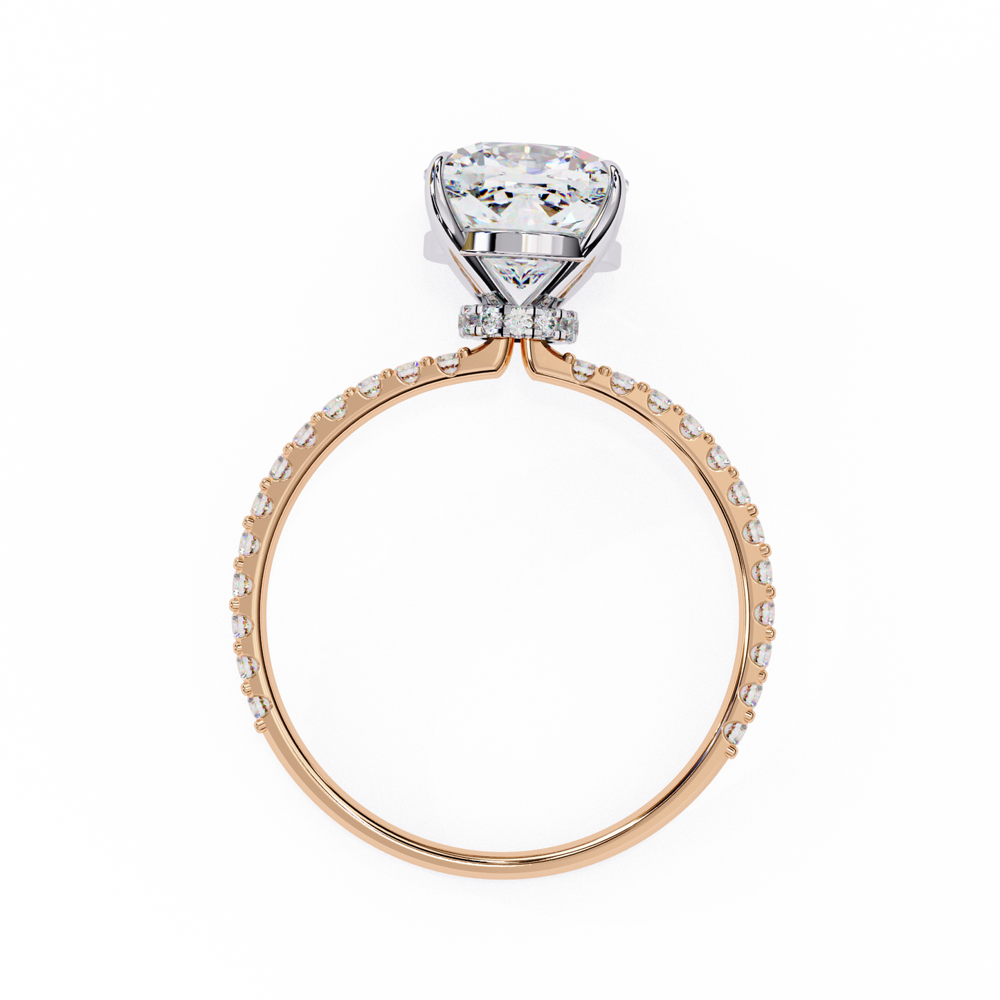 Aurora Glow Cushion Solitaire Ring