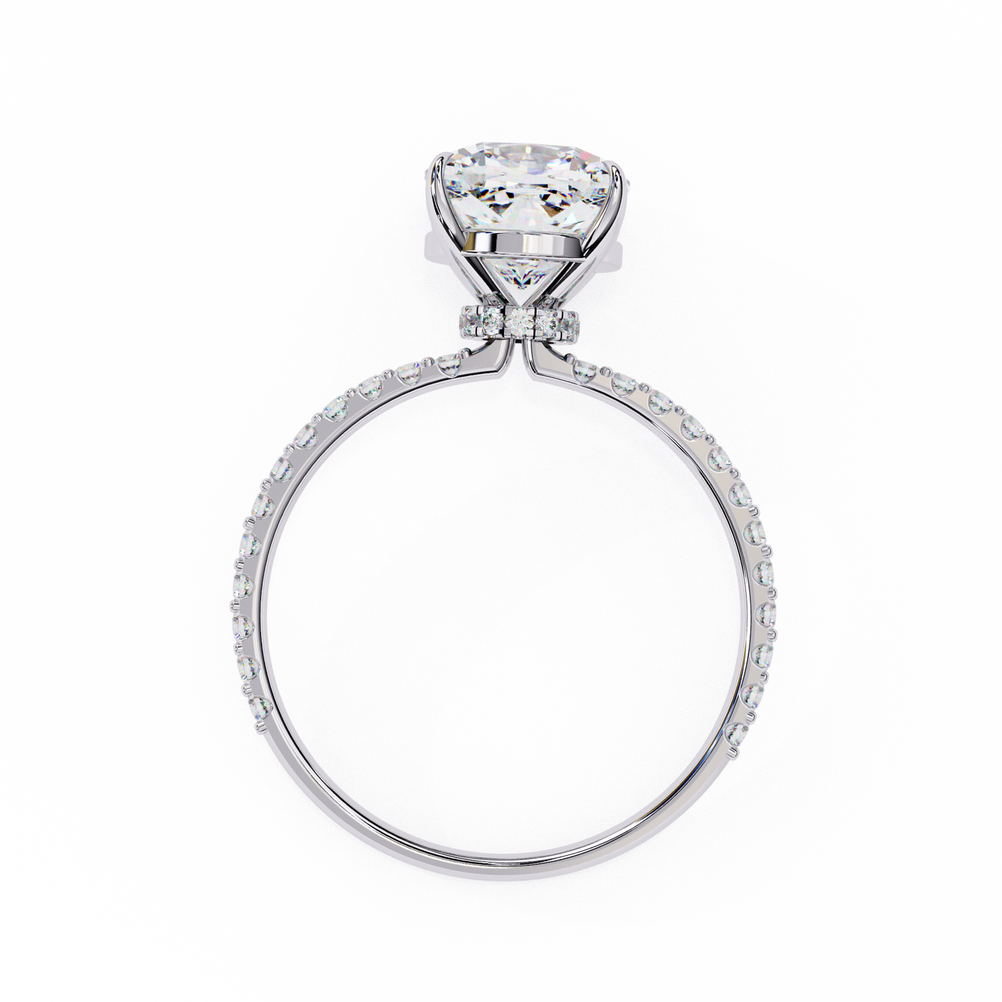 Aurora Glow Cushion Solitaire Ring