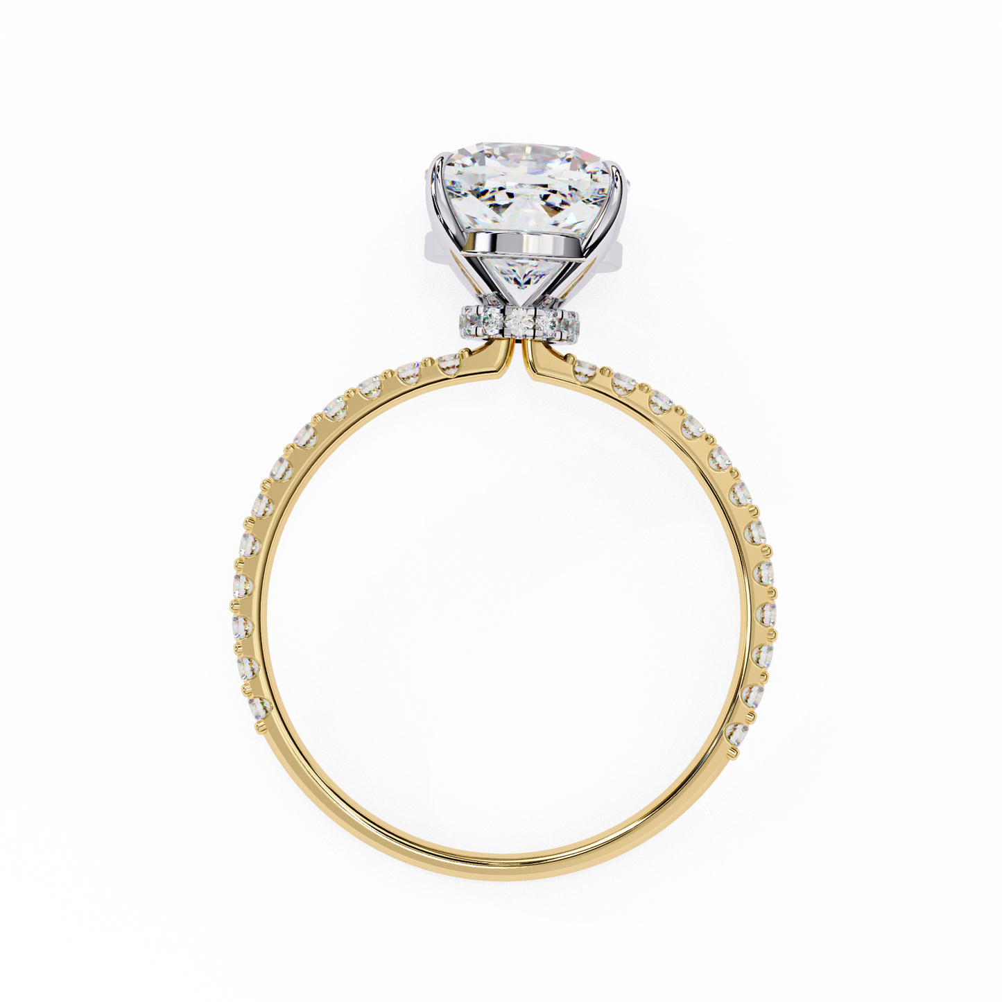 Aurora Glow Cushion Solitaire Ring