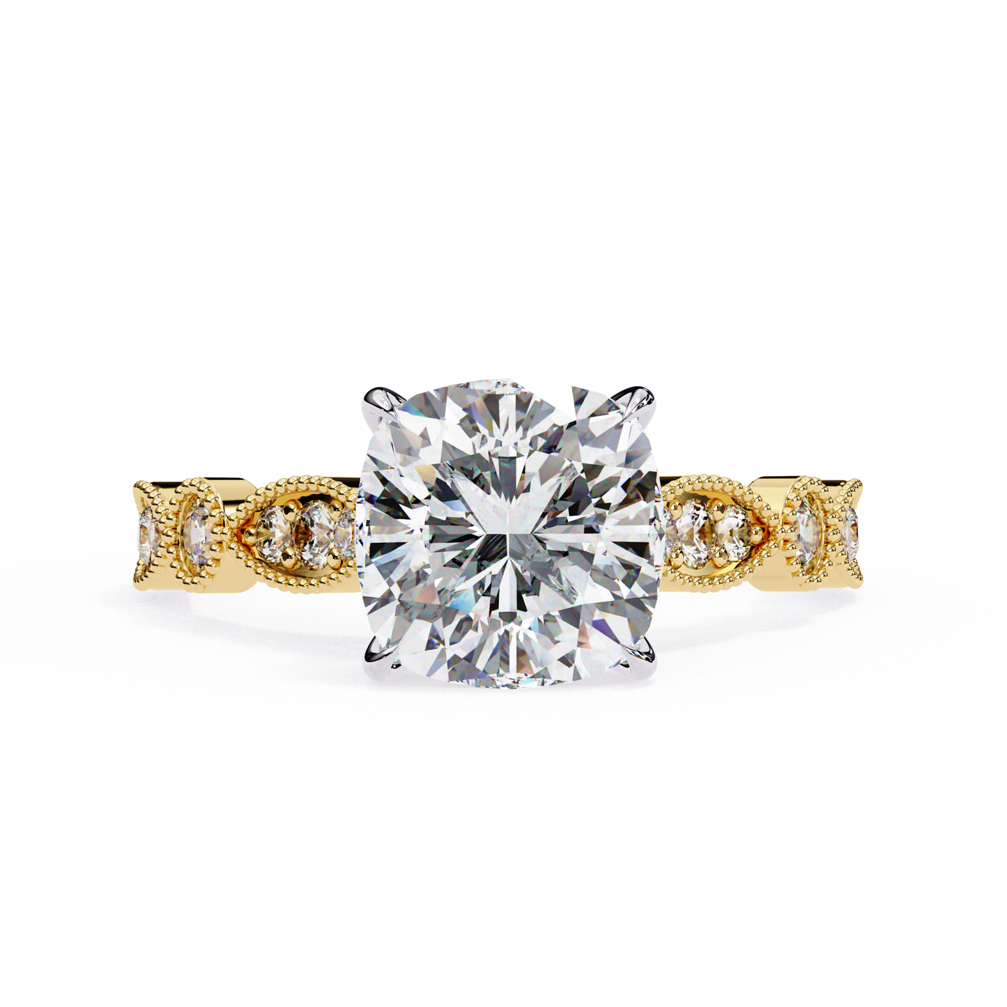 Tranquil Gleam Cushion Cut Solitaire Ring
