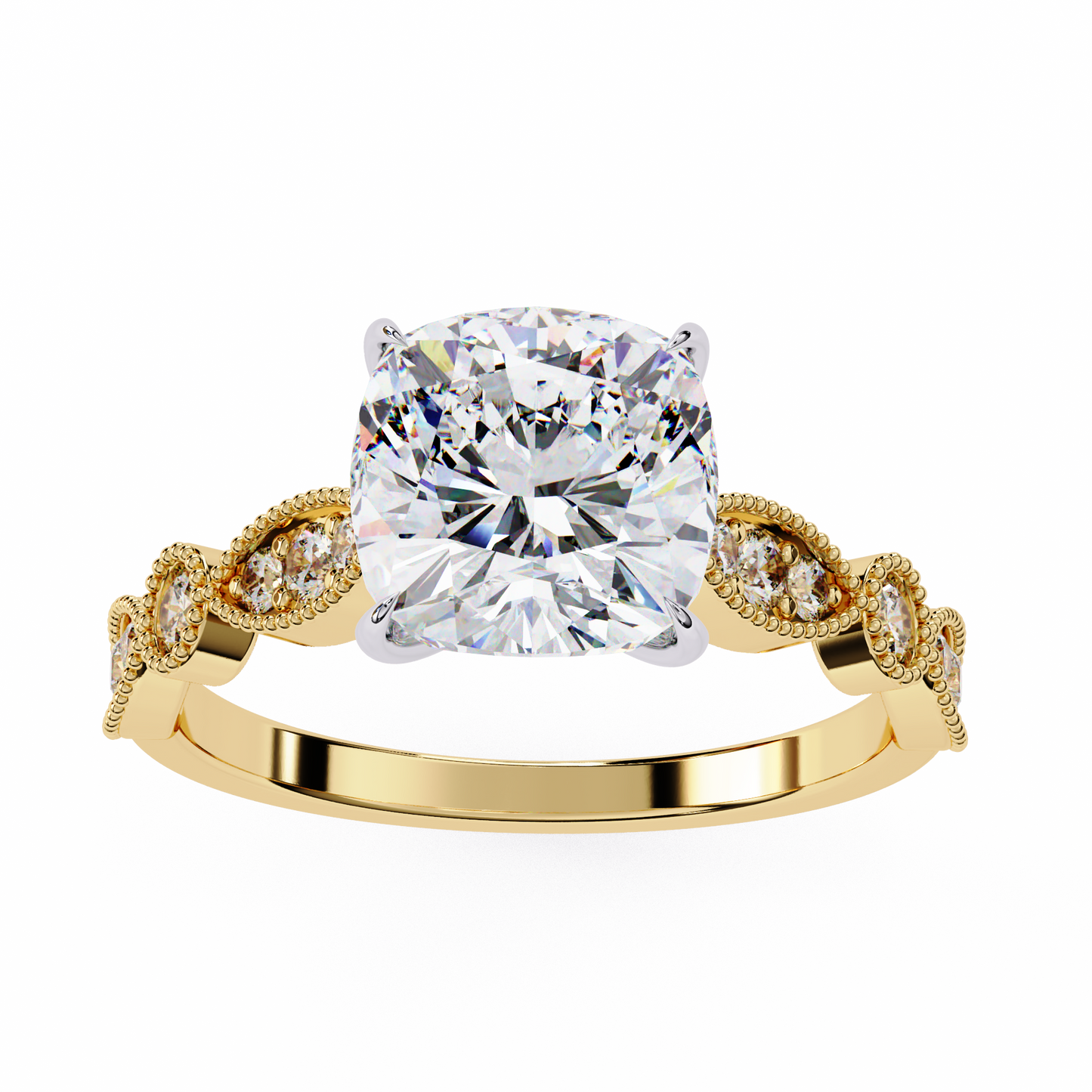 Tranquil Gleam Cushion Cut Solitaire Ring