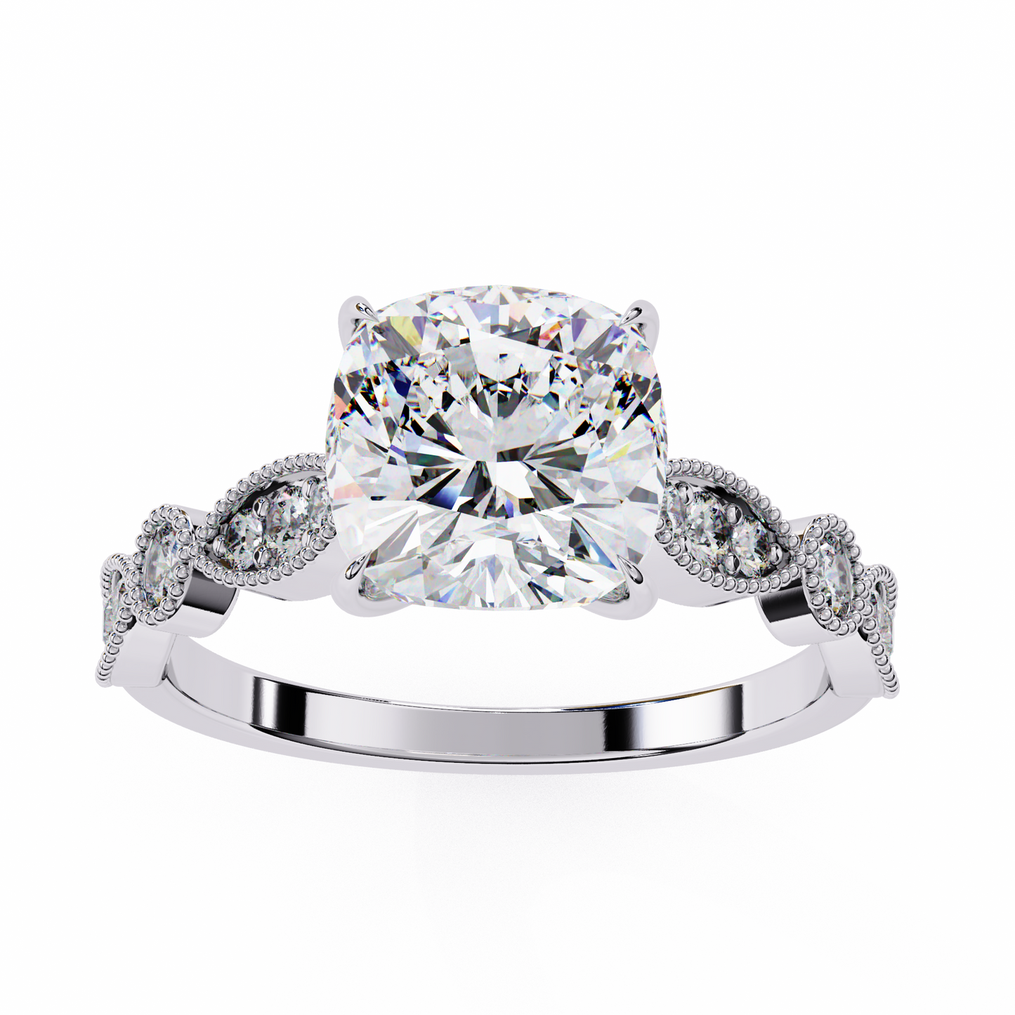 Tranquil Gleam Cushion Cut Solitaire Ring