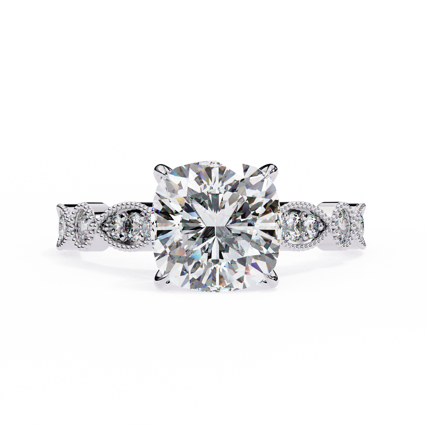 Tranquil Gleam Cushion Cut Solitaire Ring