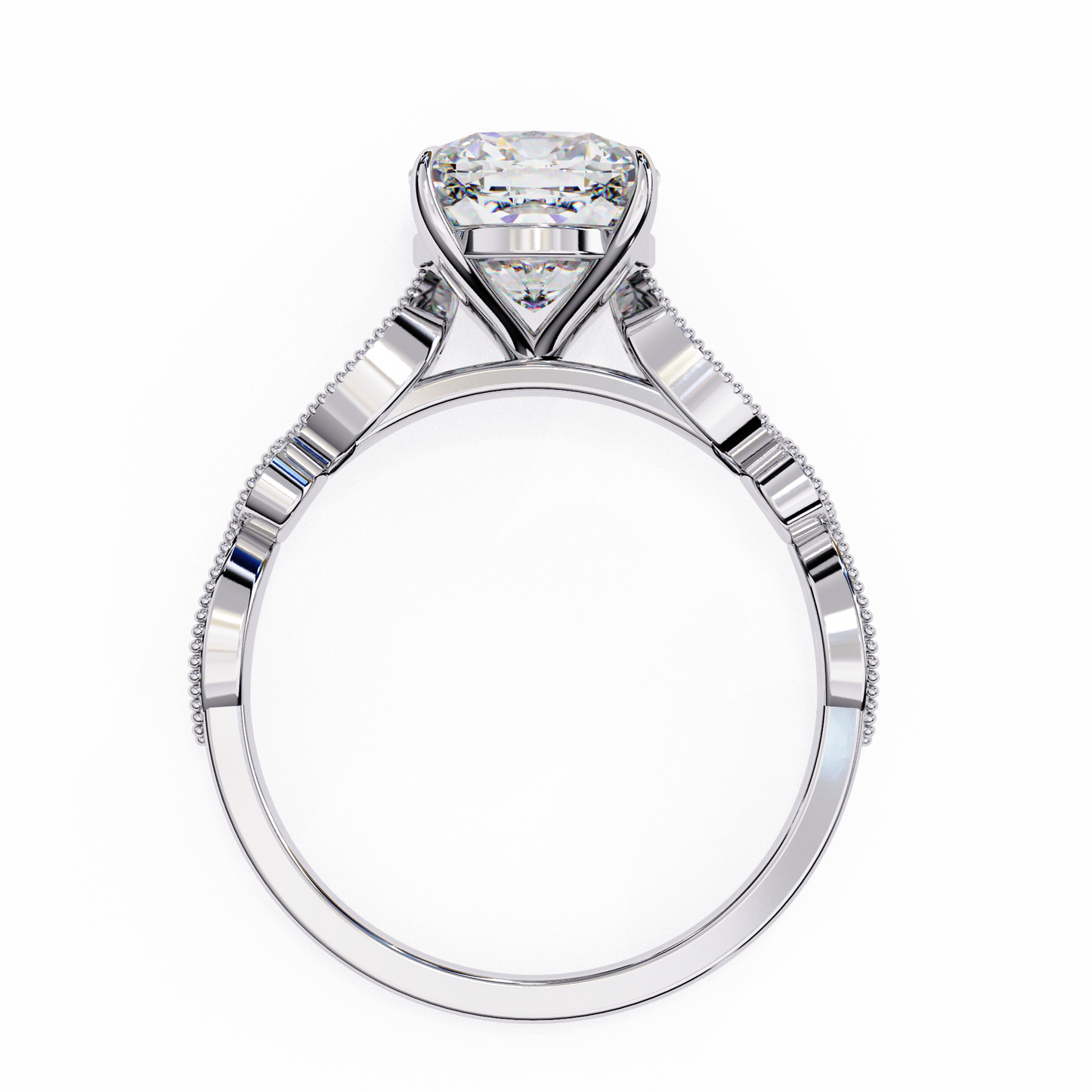 Tranquil Gleam Cushion Cut Solitaire Ring