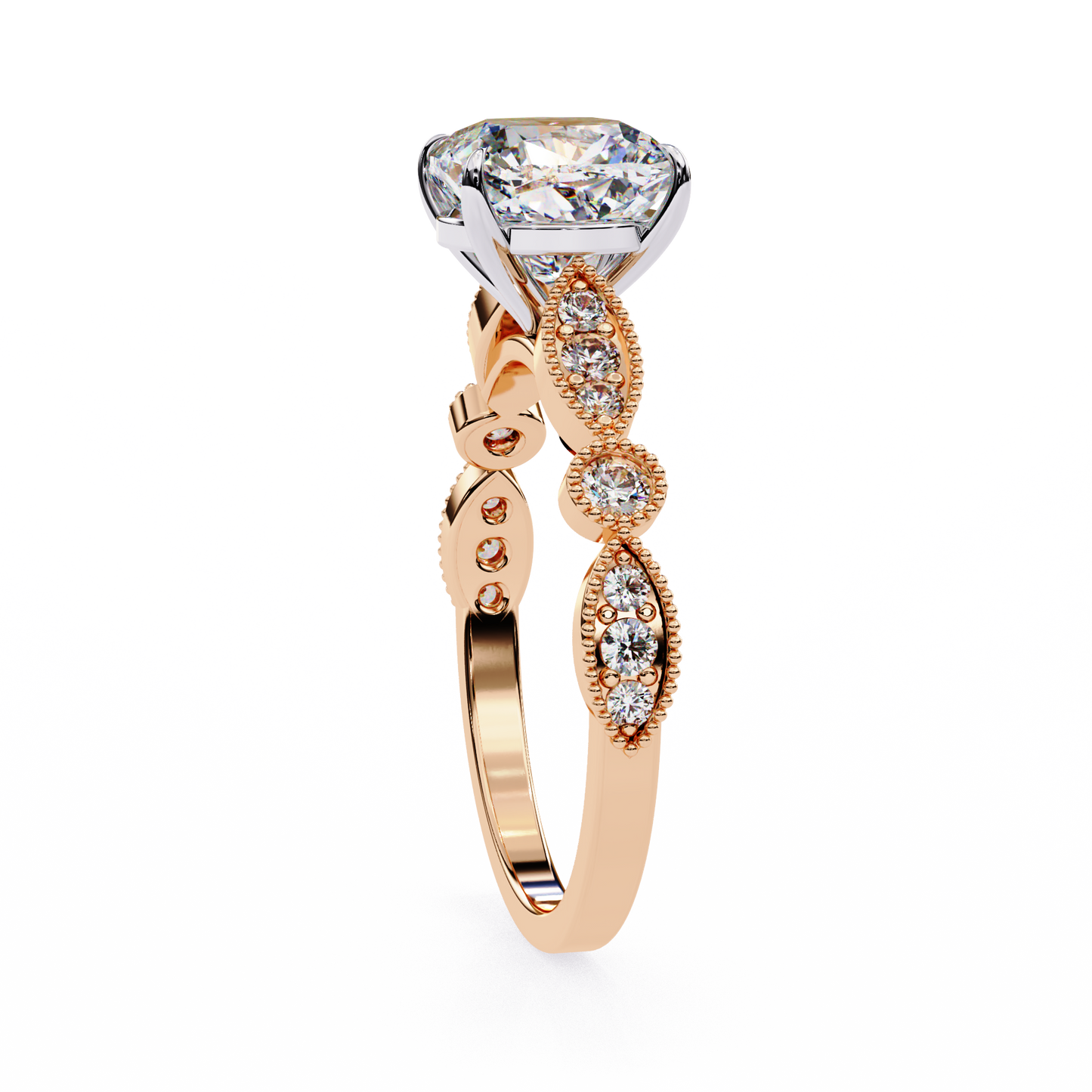 Tranquil Gleam Cushion Cut Solitaire Ring