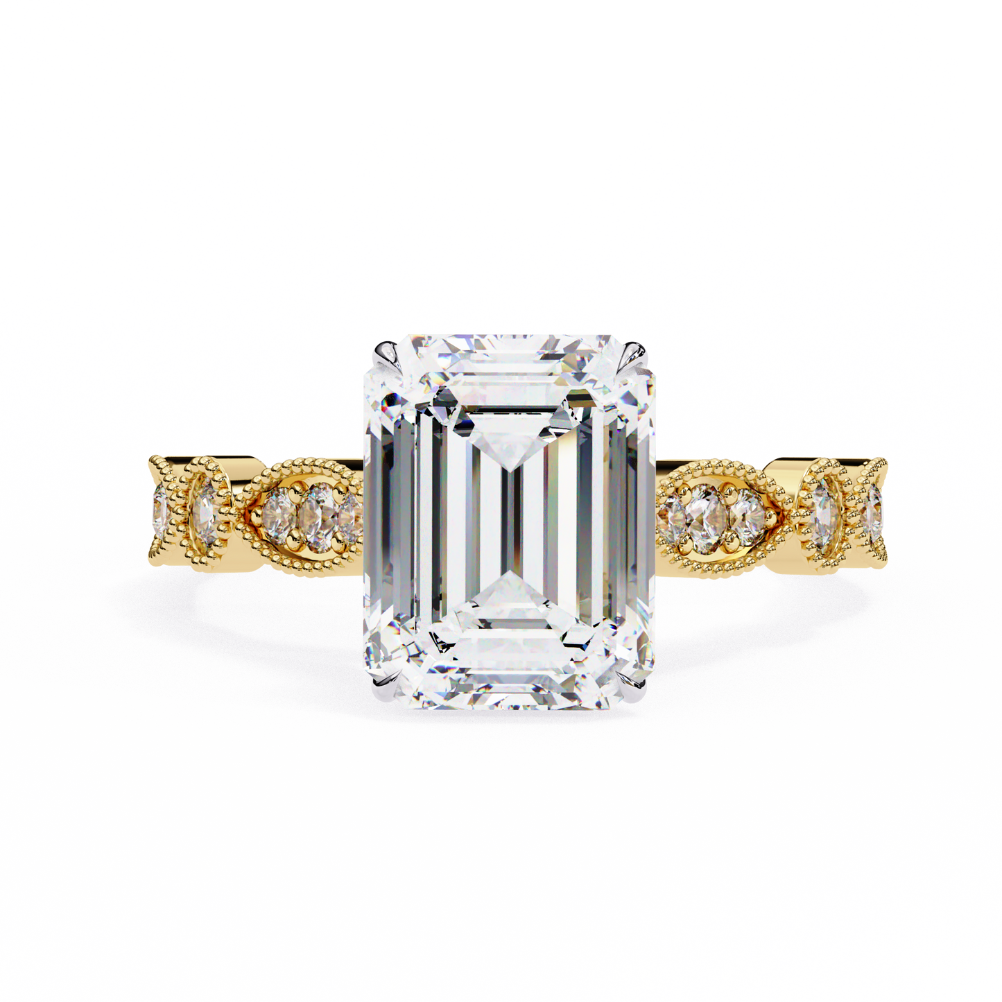 Opaline Majesty Emerald Cut Solitaire Ring