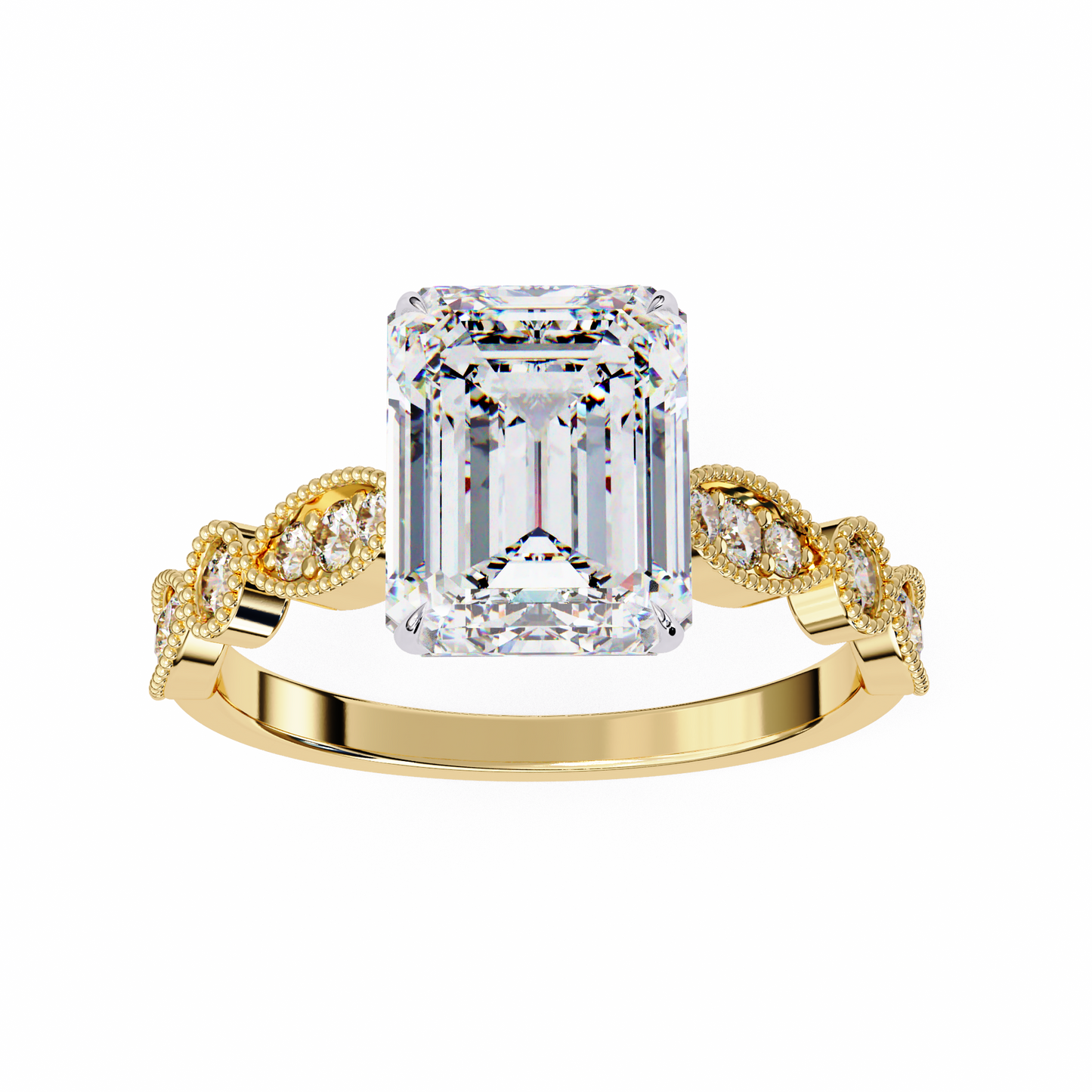 Opaline Majesty Emerald Cut Solitaire Ring