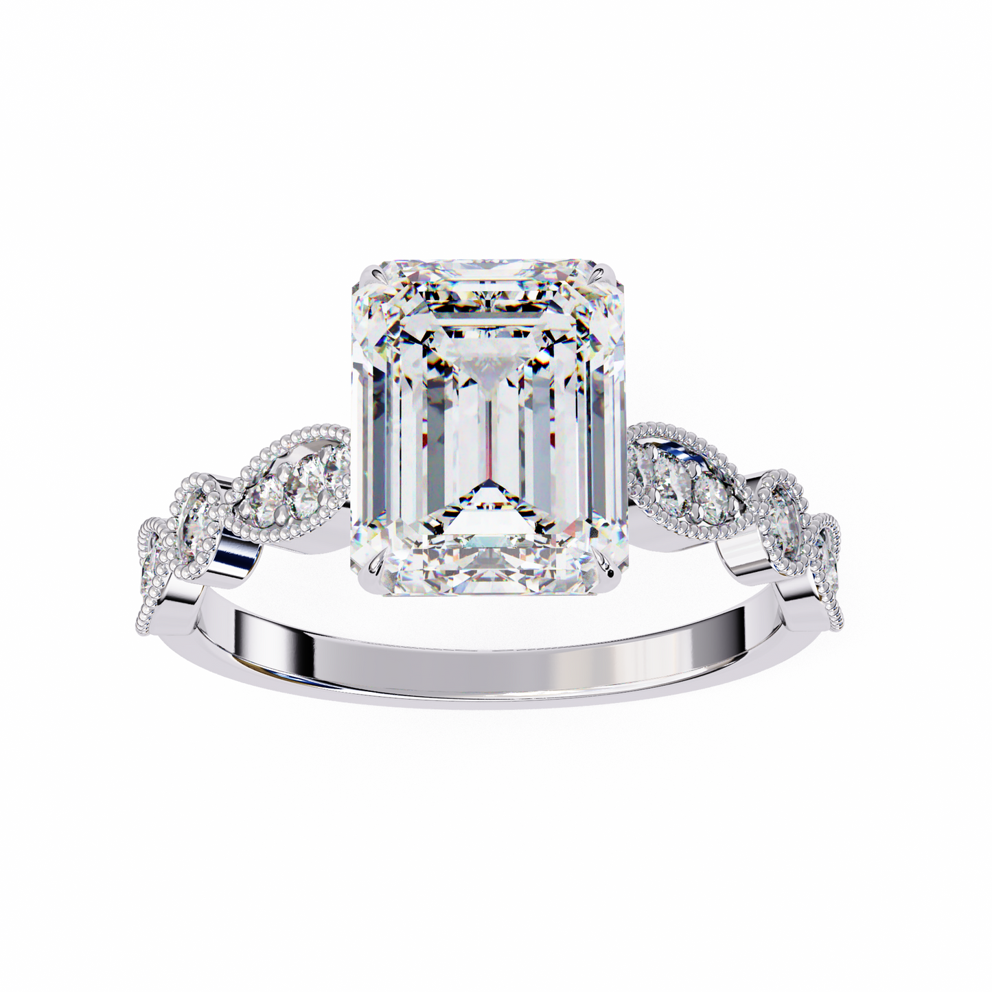 Opaline Majesty Emerald Cut Solitaire Ring