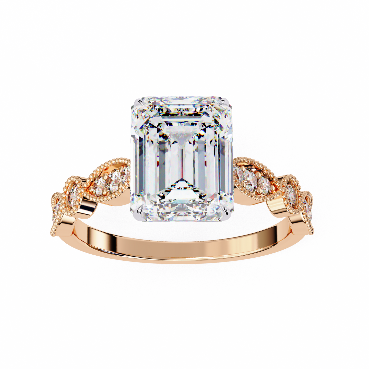 Opaline Majesty Emerald Cut Solitaire Ring