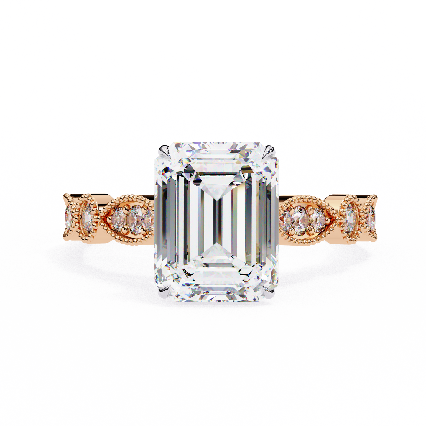 Opaline Majesty Emerald Cut Solitaire Ring
