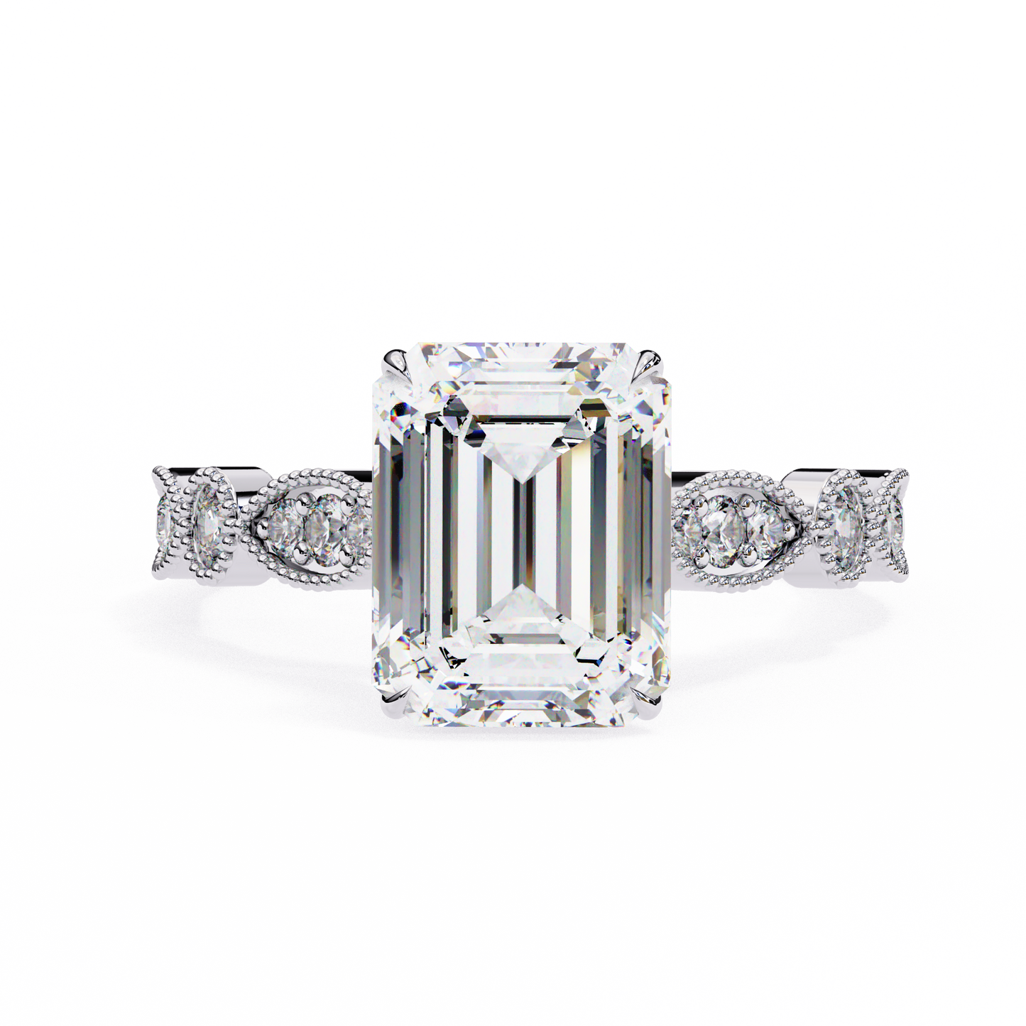 Opaline Majesty Emerald Cut Solitaire Ring