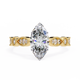 Midnight Petal Marquise Solitaire Ring