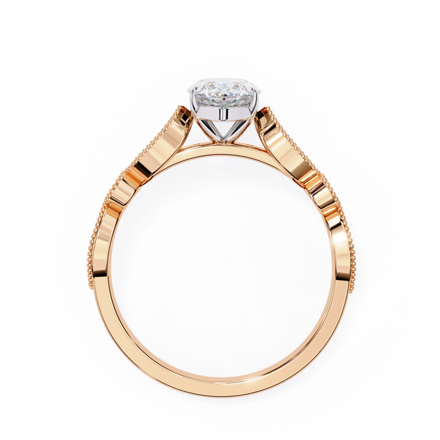 Midnight Petal Marquise Solitaire Ring