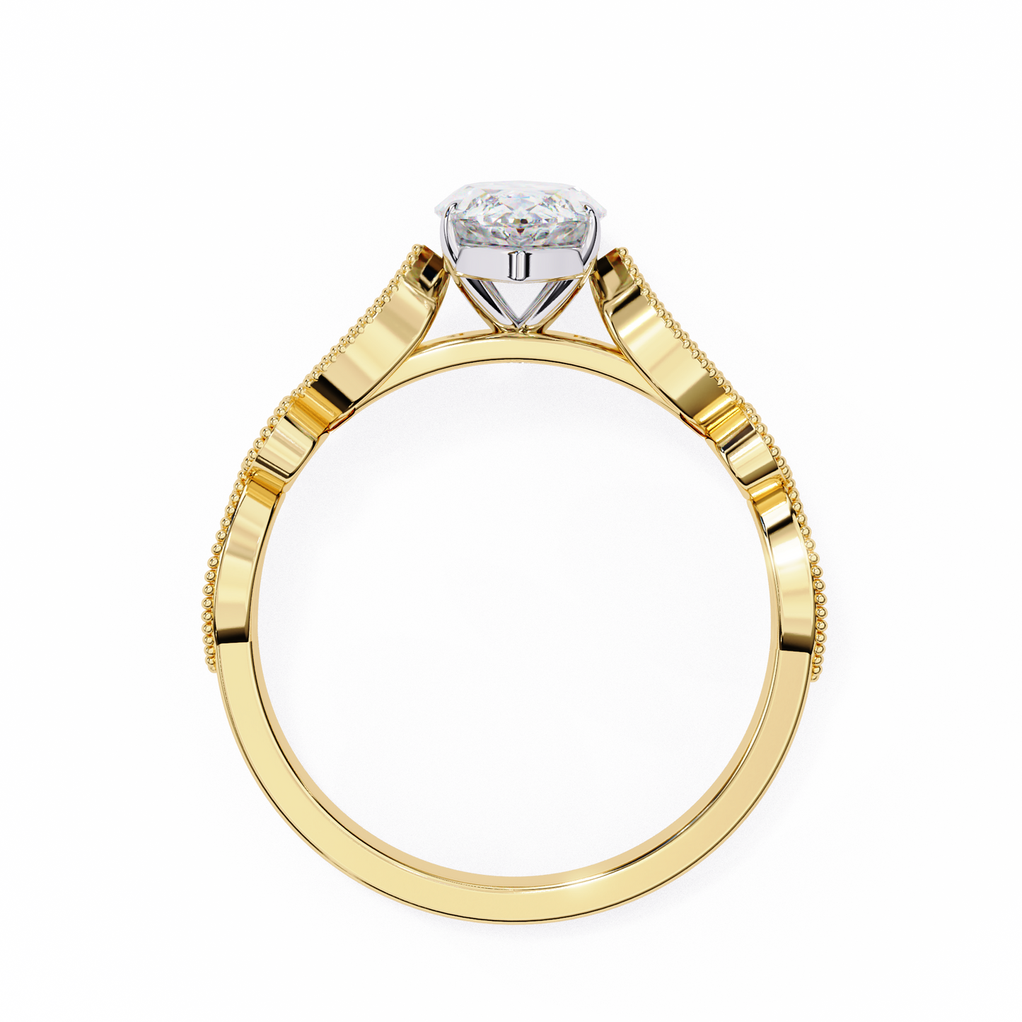 Midnight Petal Marquise Solitaire Ring