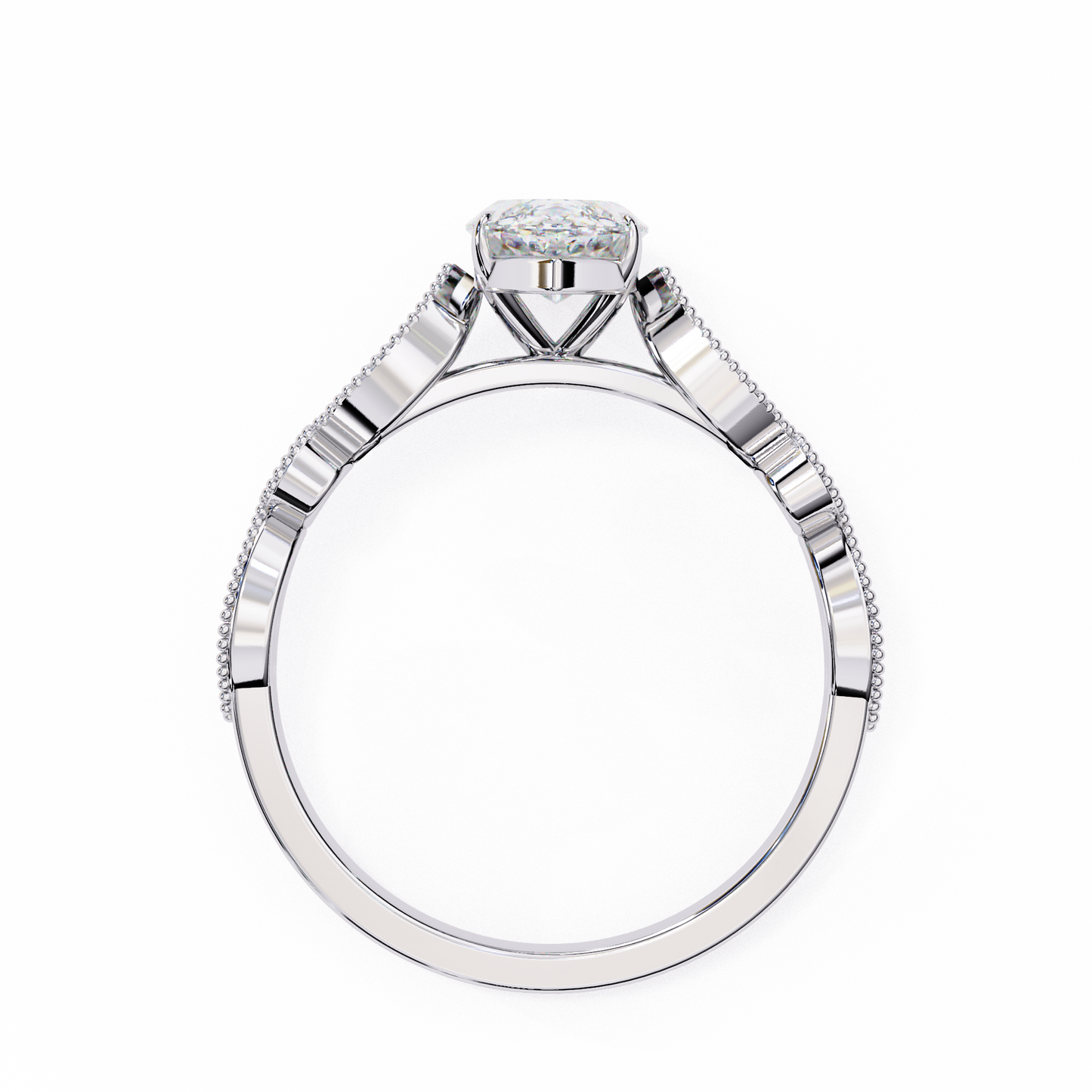 Midnight Petal Marquise Solitaire Ring