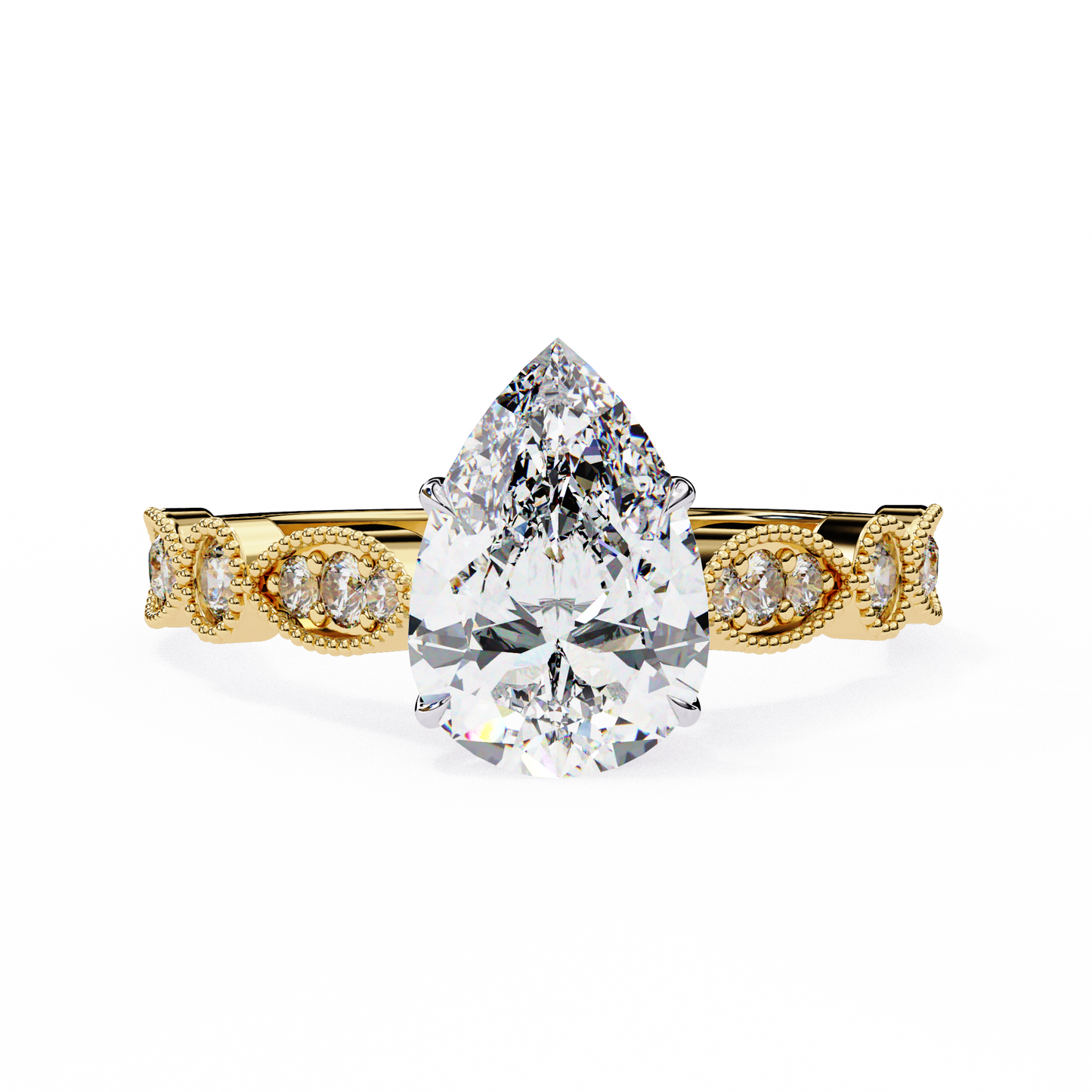 Luminous Whisper Pear Solitaire Ring