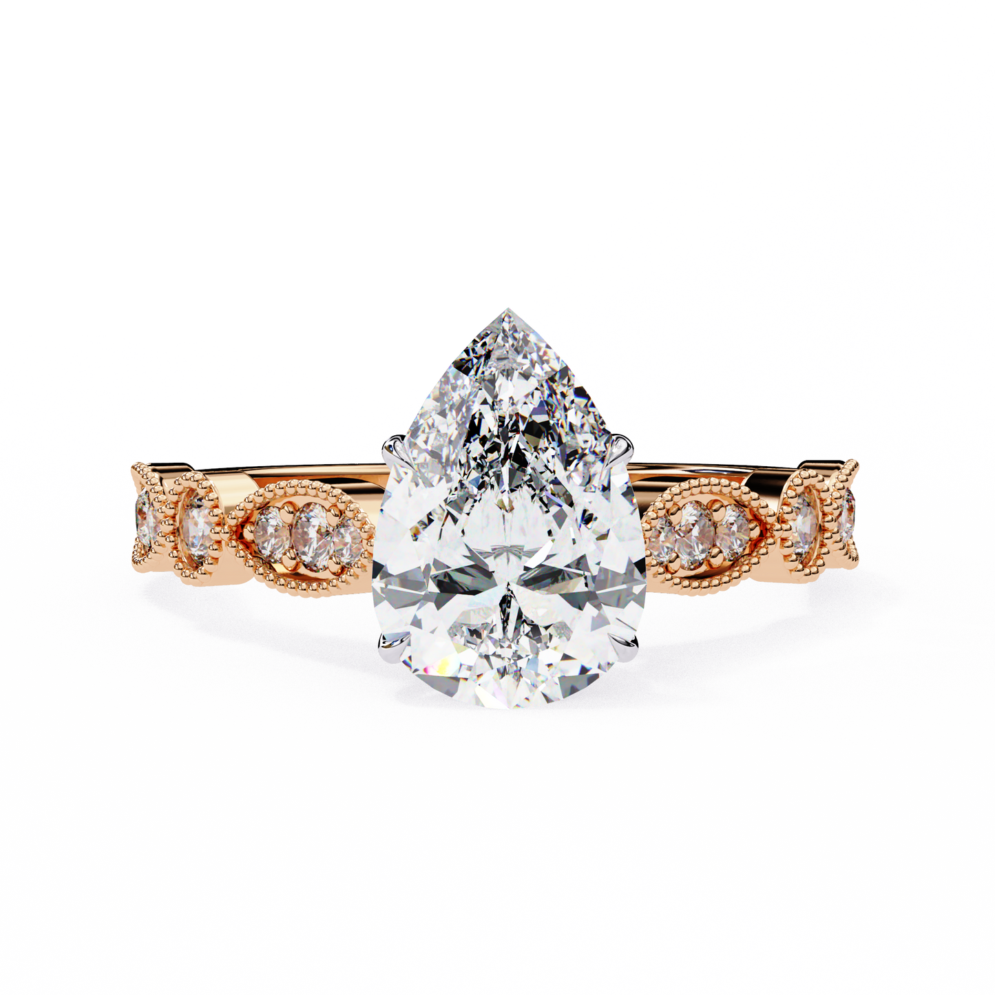 Luminous Whisper Pear Solitaire Ring