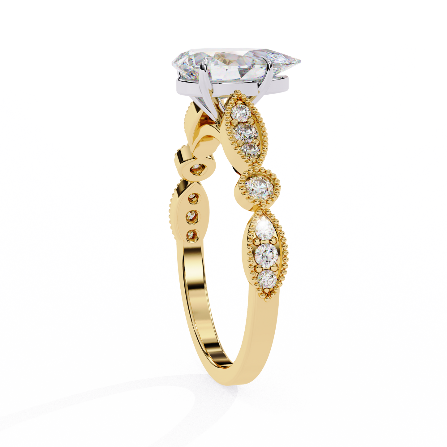 Luminous Whisper Pear Solitaire Ring