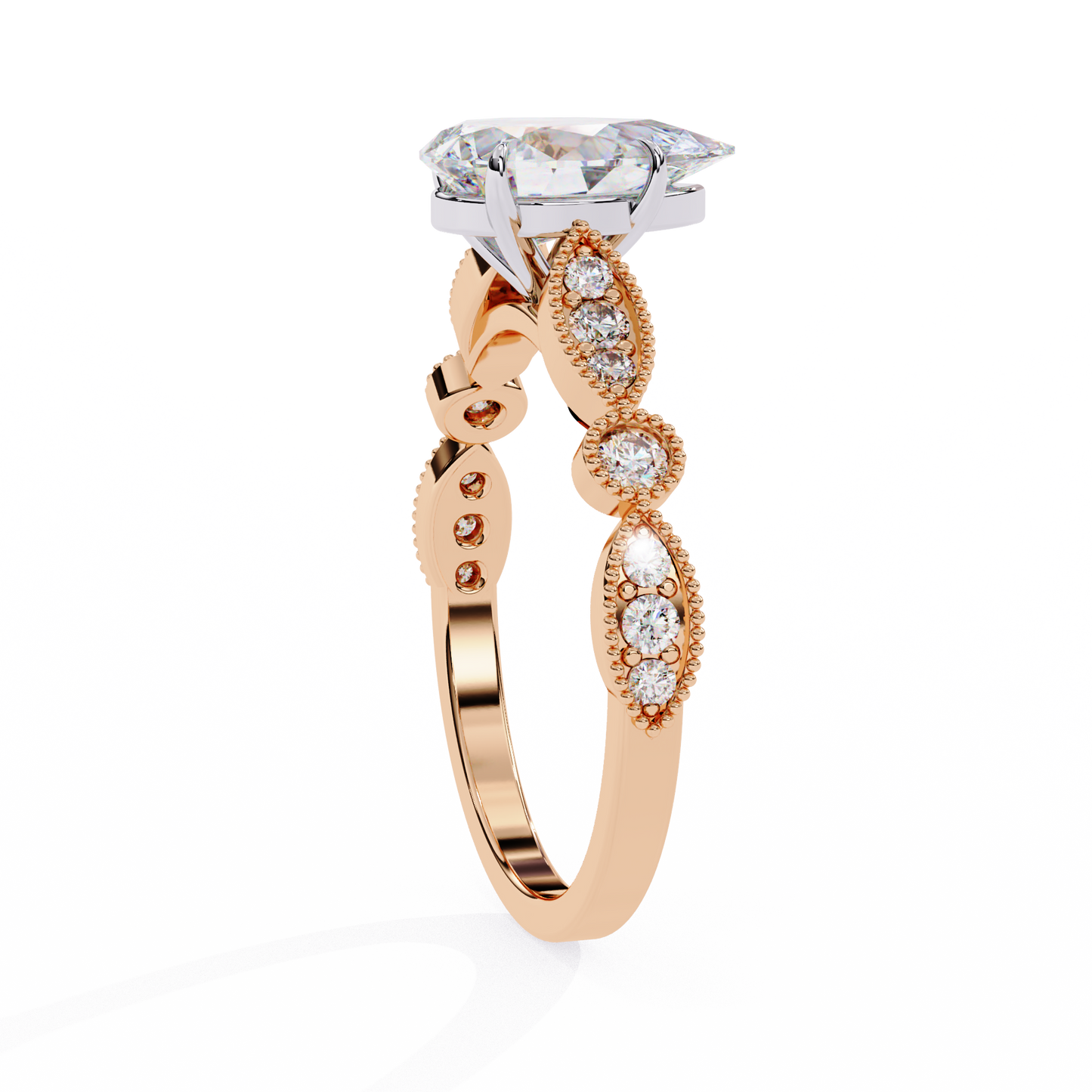 Luminous Whisper Pear Solitaire Ring