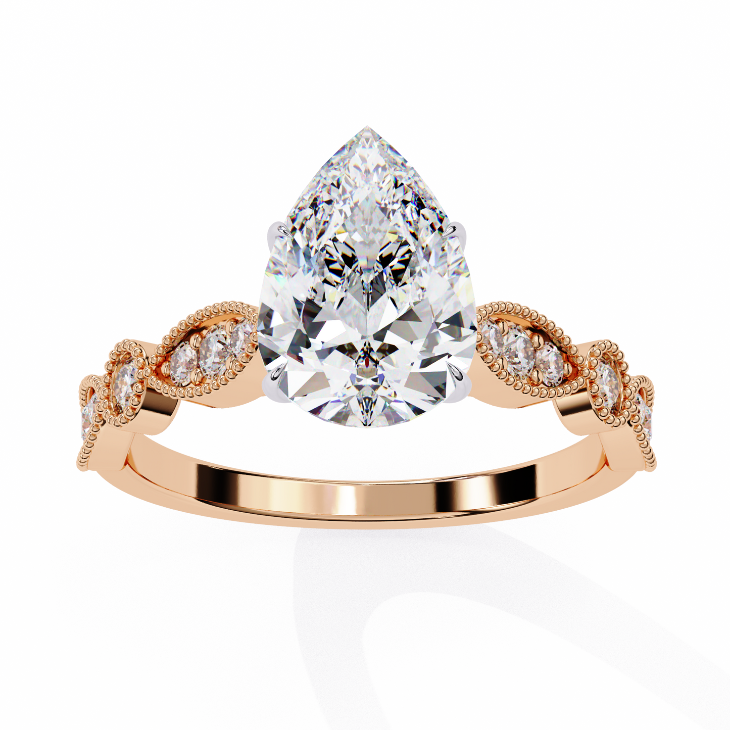 Luminous Whisper Pear Solitaire Ring