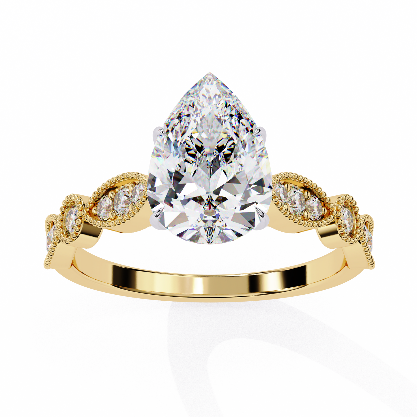 Luminous Whisper Pear Solitaire Ring