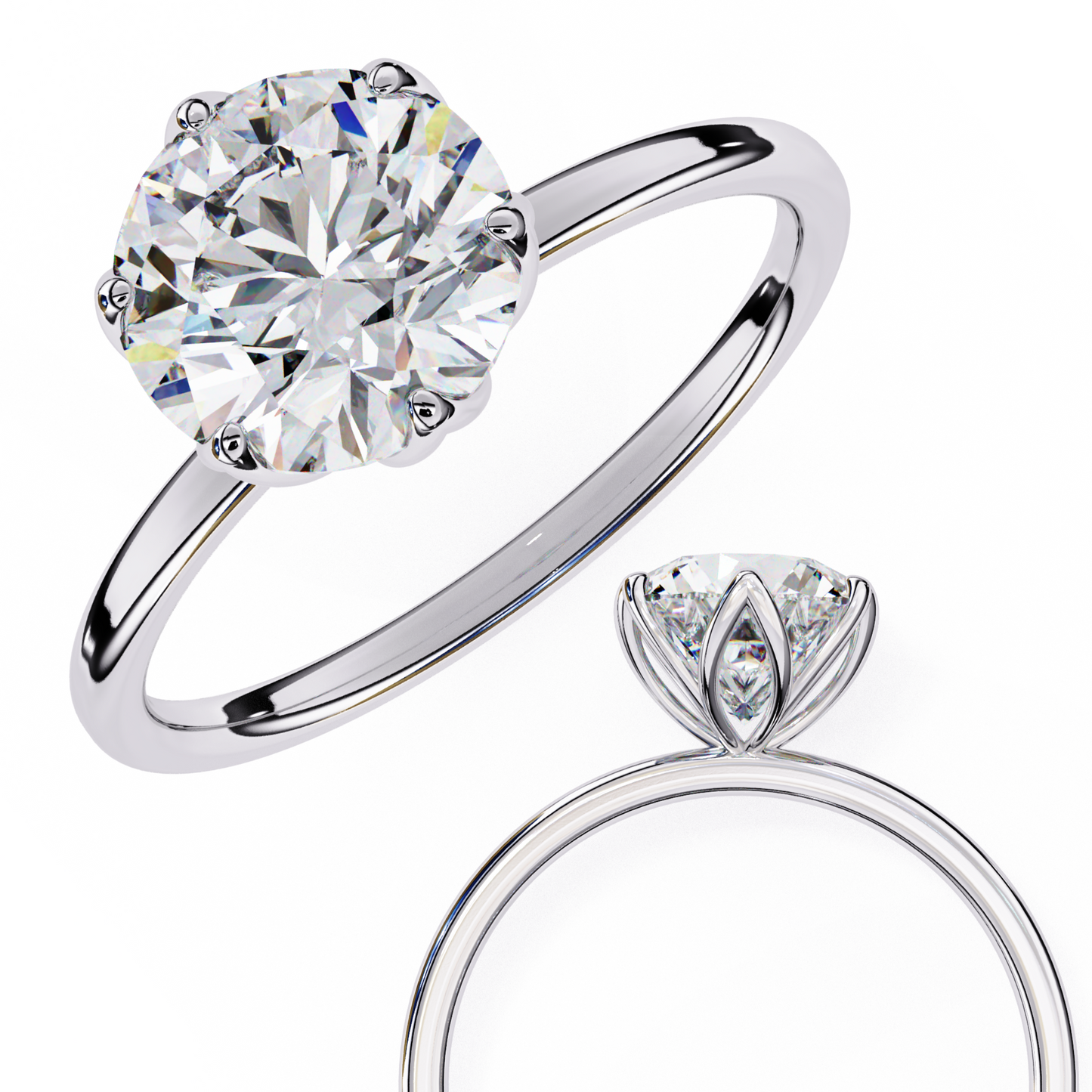 Gleaming Vow Round Solitaire Ring