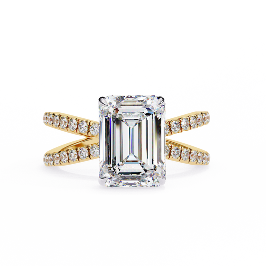 Prima Stella Emerald Solitaire Ring