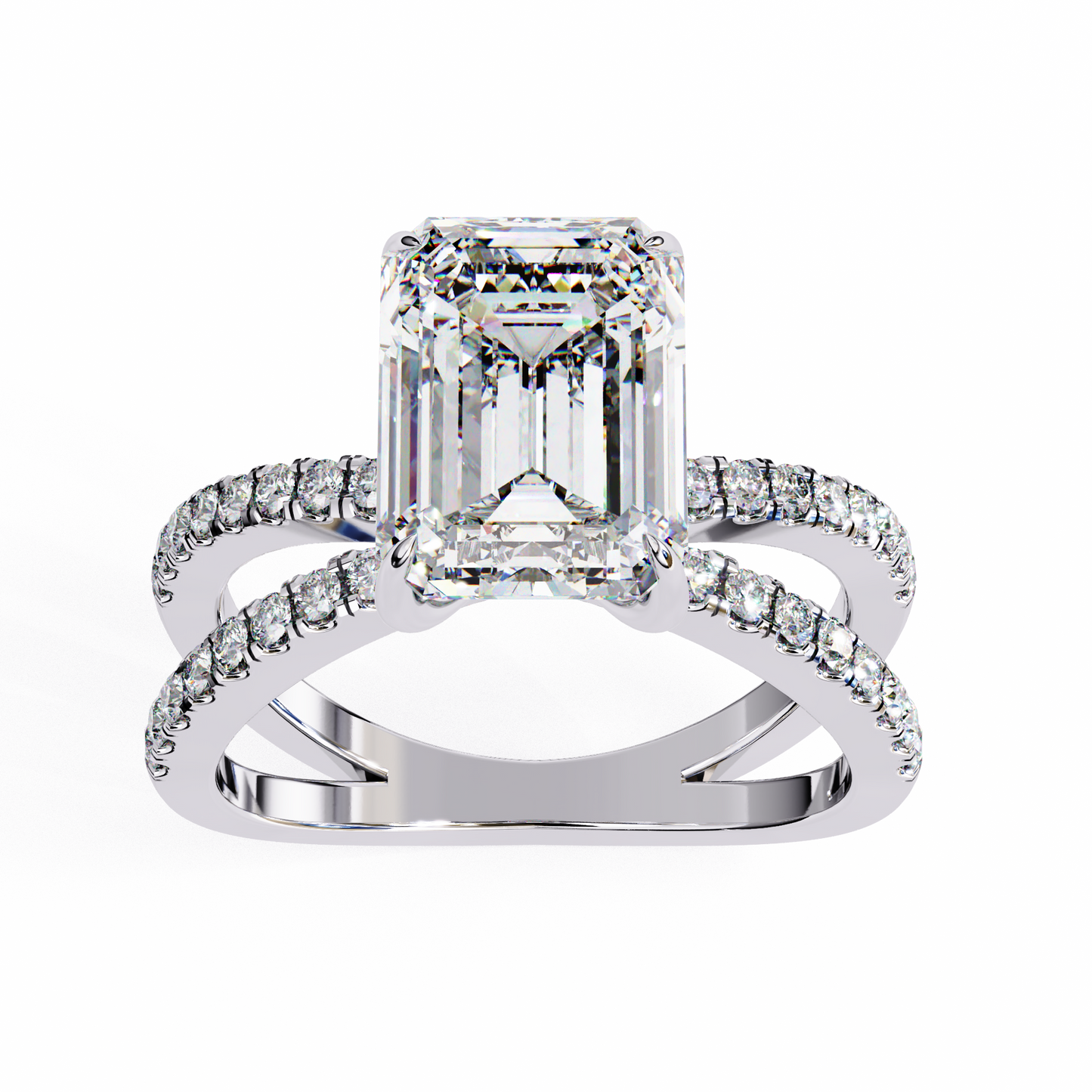 Prima Stella Emerald Solitaire Ring