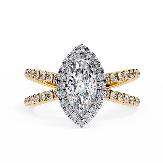 Aurora Quattro Marquise Solitaire Ring